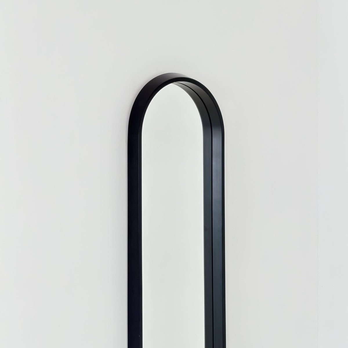 Mid Century Modern Large Space Age Black Wall Mirror, 1970s Germany,
