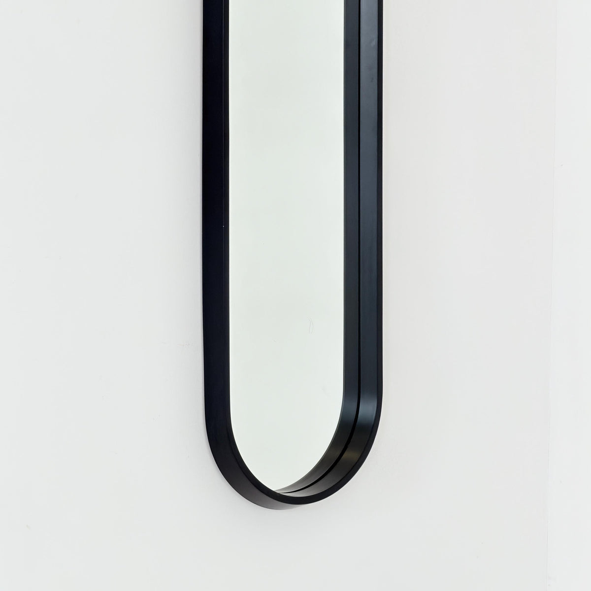 Mid Century Modern Large Space Age Black Wall Mirror, 1970s Germany,