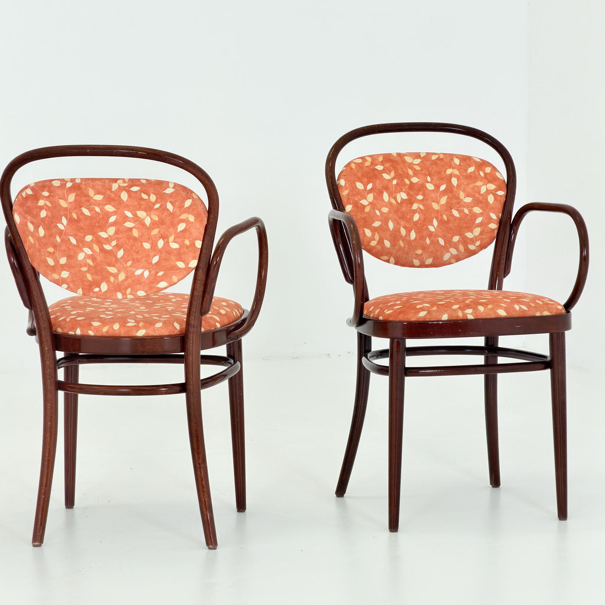 Set of 6 Original Thonet 215 RF Bentwood Armchairs, 1980s Germany, Vintage Coffee House Chairs