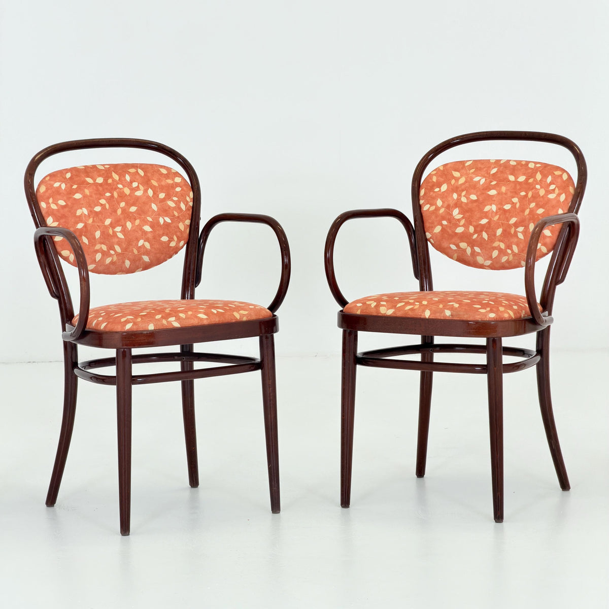 Set of 6 Original Thonet 215 RF Bentwood Armchairs, 1980s Germany, Vintage Coffee House Chairs