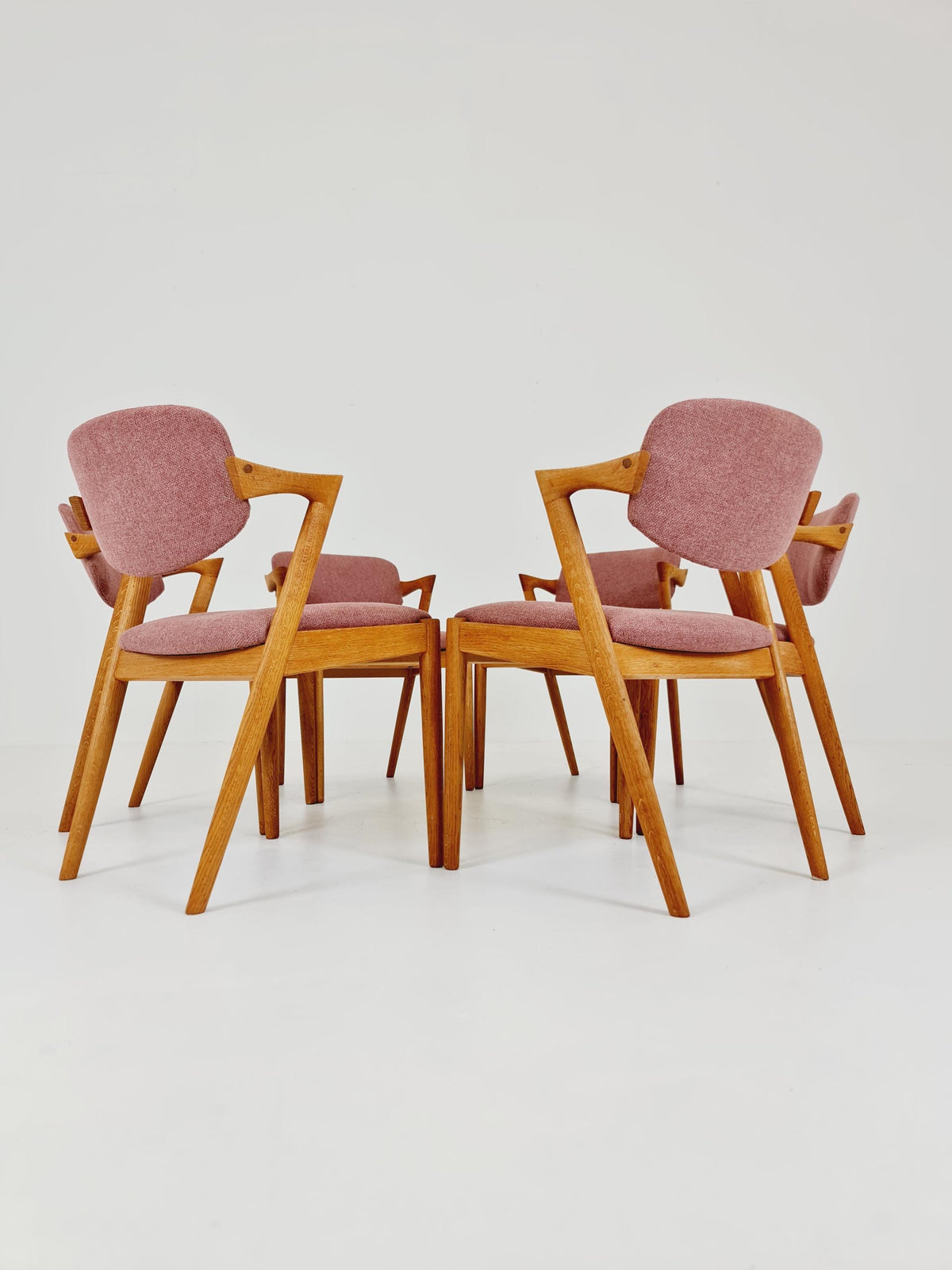 Mid Century Danish dining Oak chairs by Kai Kristiansen for Schou Andersen Model 42 - 1960s, set of 6