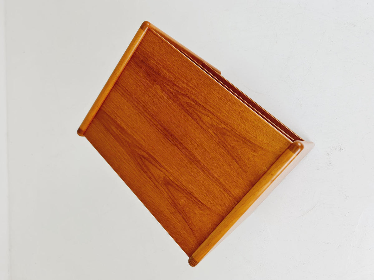 Mid century Solid Danish teak hallway cabinet, Record cabinet By Kai Kristiansen For Vildbjerg 1970s