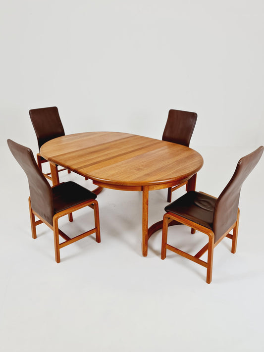Mid century extendable Danish Modern Solid Teak XL dining table by Mikael Laursen , 1970s