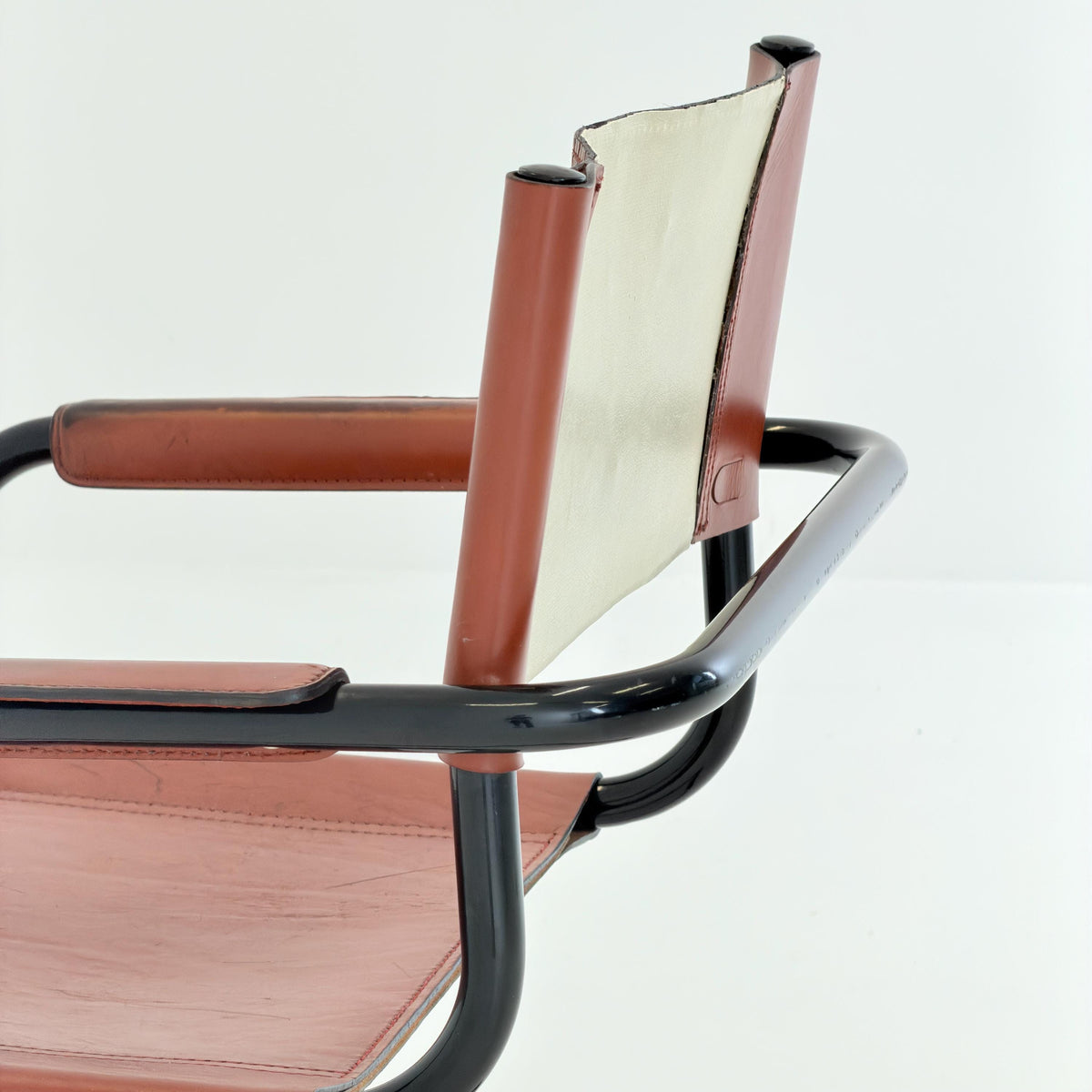 1 of 2 Bauhaus Centro Studio Desk Chairs in Dark wine leather by Mart Stam & Marcel Breuer, 1970s