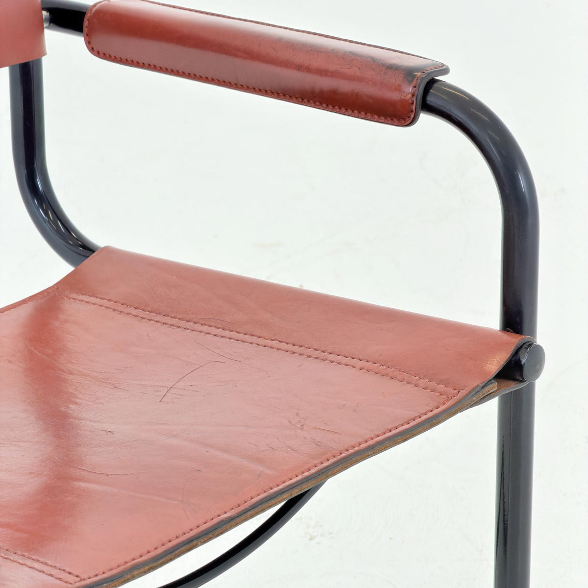 1 of 2 Bauhaus Centro Studio Desk Chairs in Dark wine leather by Mart Stam & Marcel Breuer, 1970s