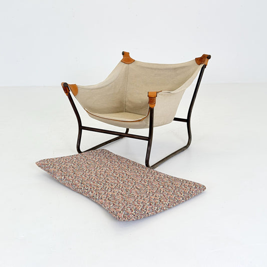 Mid Century Scandinavian Tormod Alnaes Trega Lounge Chair, 1970s Norwegian Design, Vintage Canvas & Vintage Zigzag Armchair,