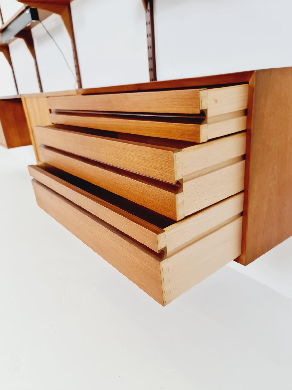 Big Mid century Danish Teak Wall Unit with 3 cabinets with show case by Poul Cadovius for Cado, Denmark, 1960s