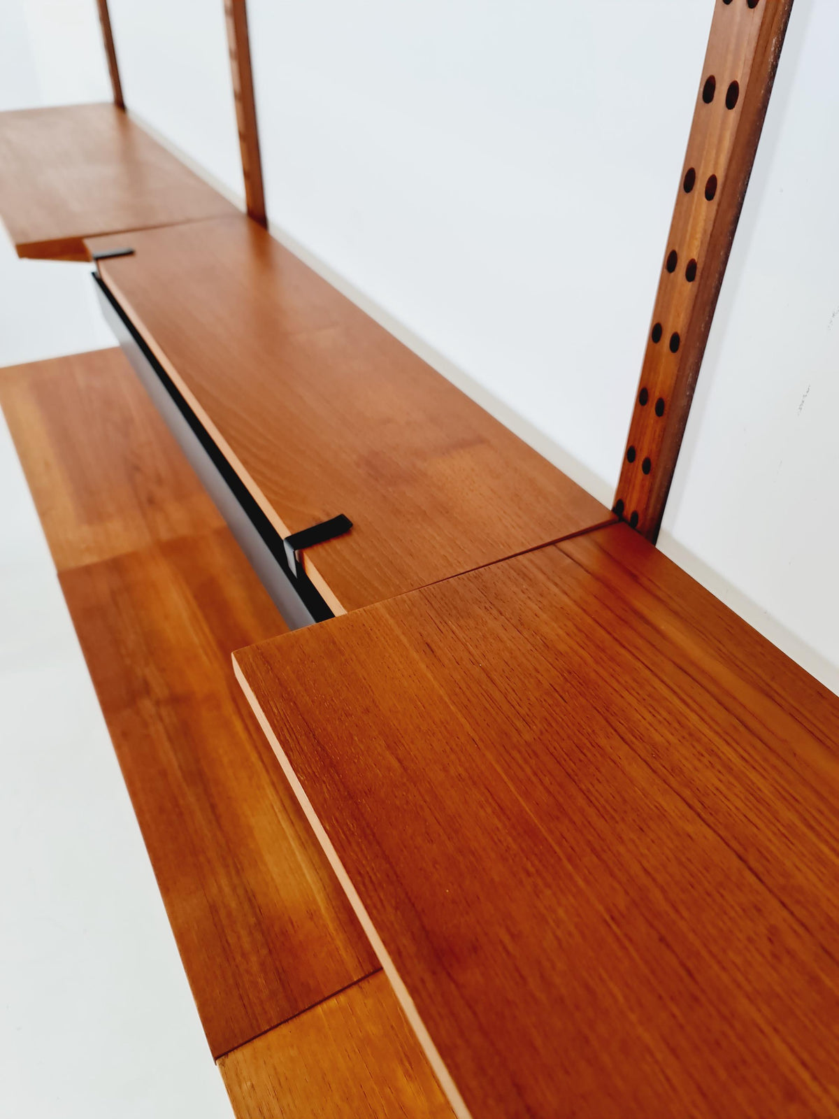 Big Mid century Danish Teak Wall Unit with 3 cabinets with show case by Poul Cadovius for Cado, Denmark, 1960s