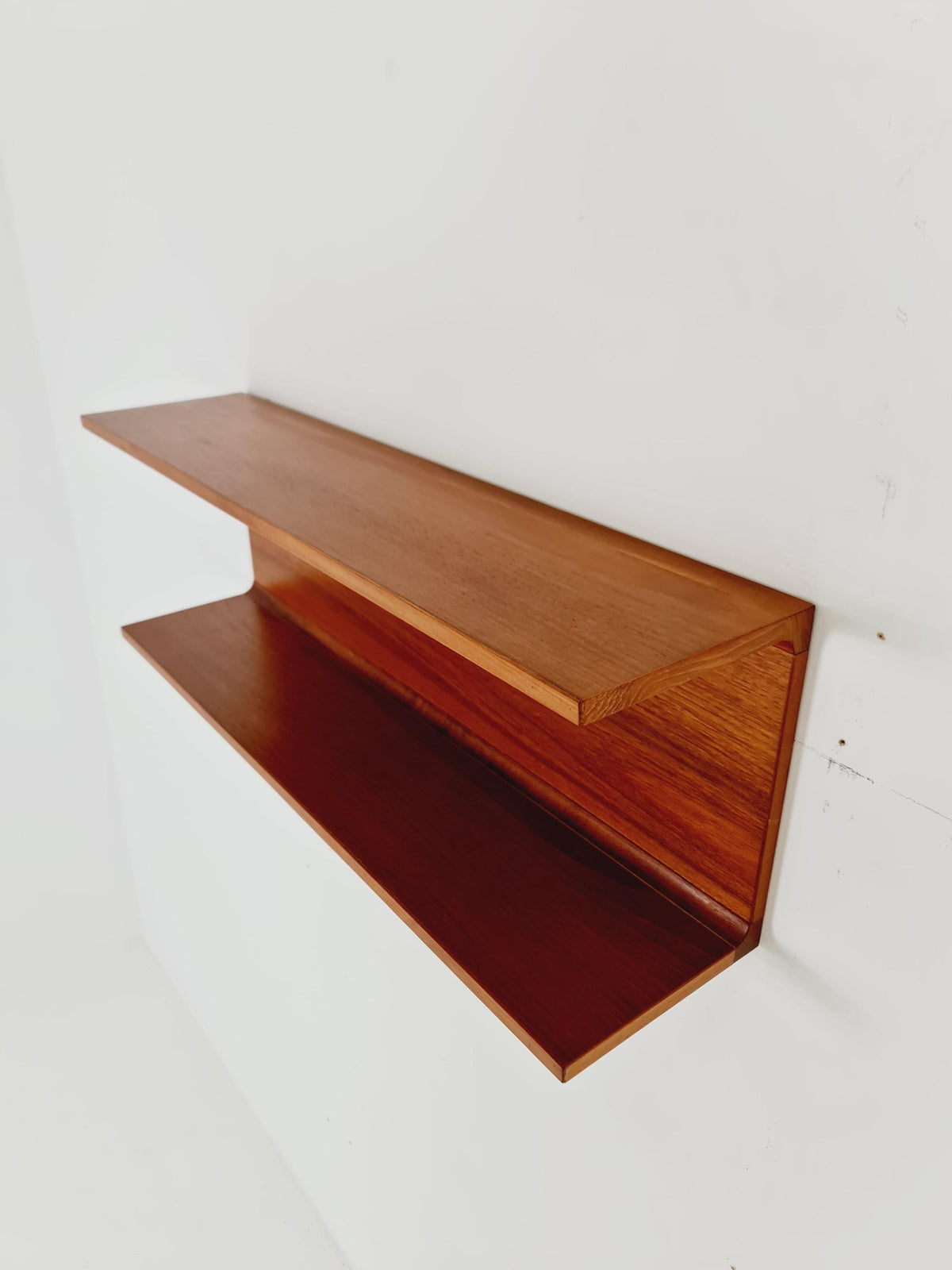 Danish Rare Solid Teak Floating shelf BY Pedersen & Hansen 1960s
