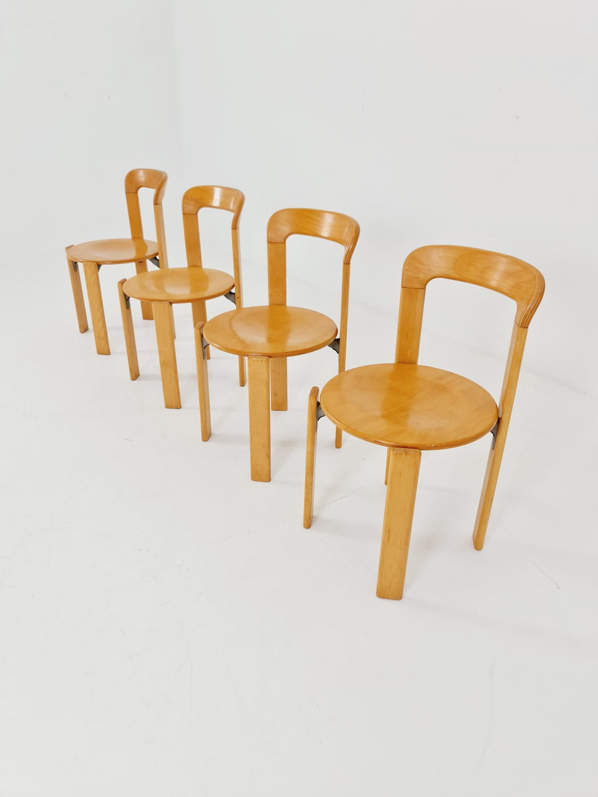 Vintage Dining Chairs By Bruno Rey For Dietiker Switzerland , 1970s, Set of 4