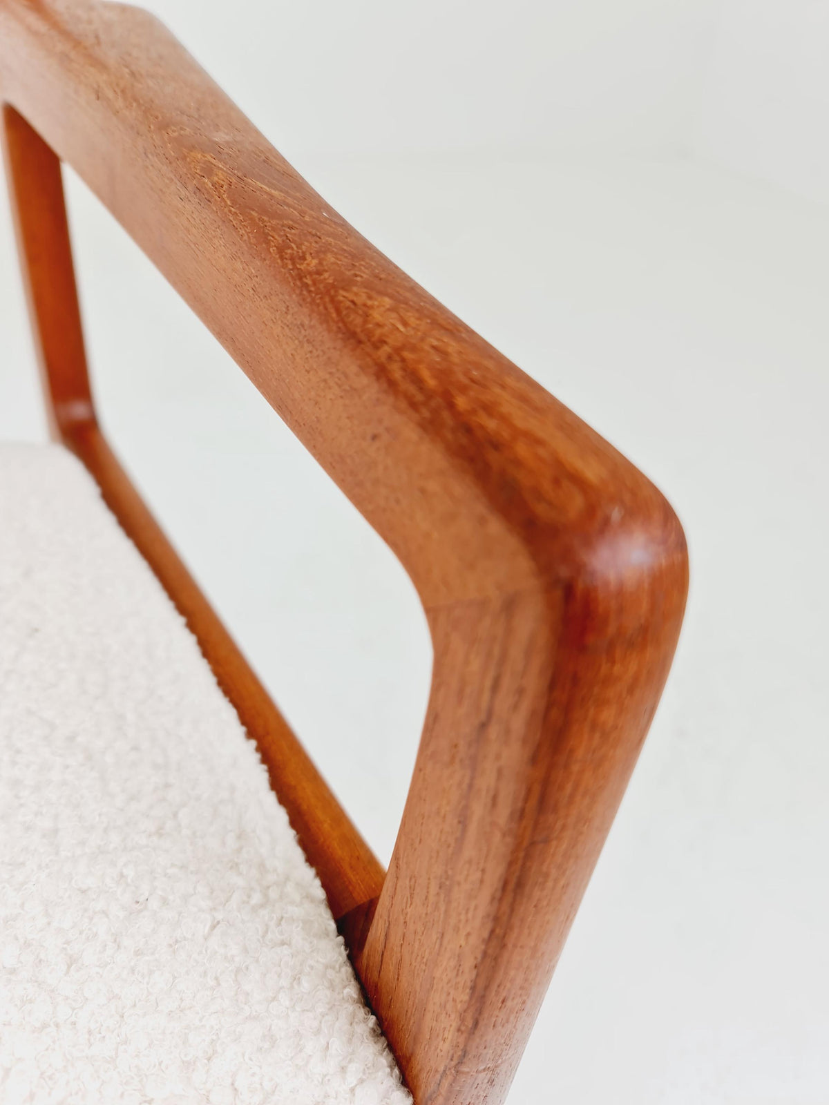 Danish Teak Armchair with Teddy Fabric By Knud Andersen for J.C.S JEnsen Möbelfabrik , 1960s