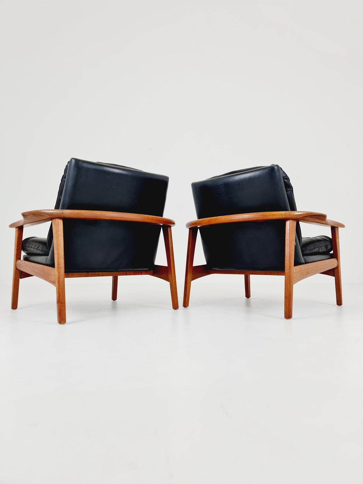 Ultra Rare Mid century easy lounge chairs Denmark 1960s, Set of 2