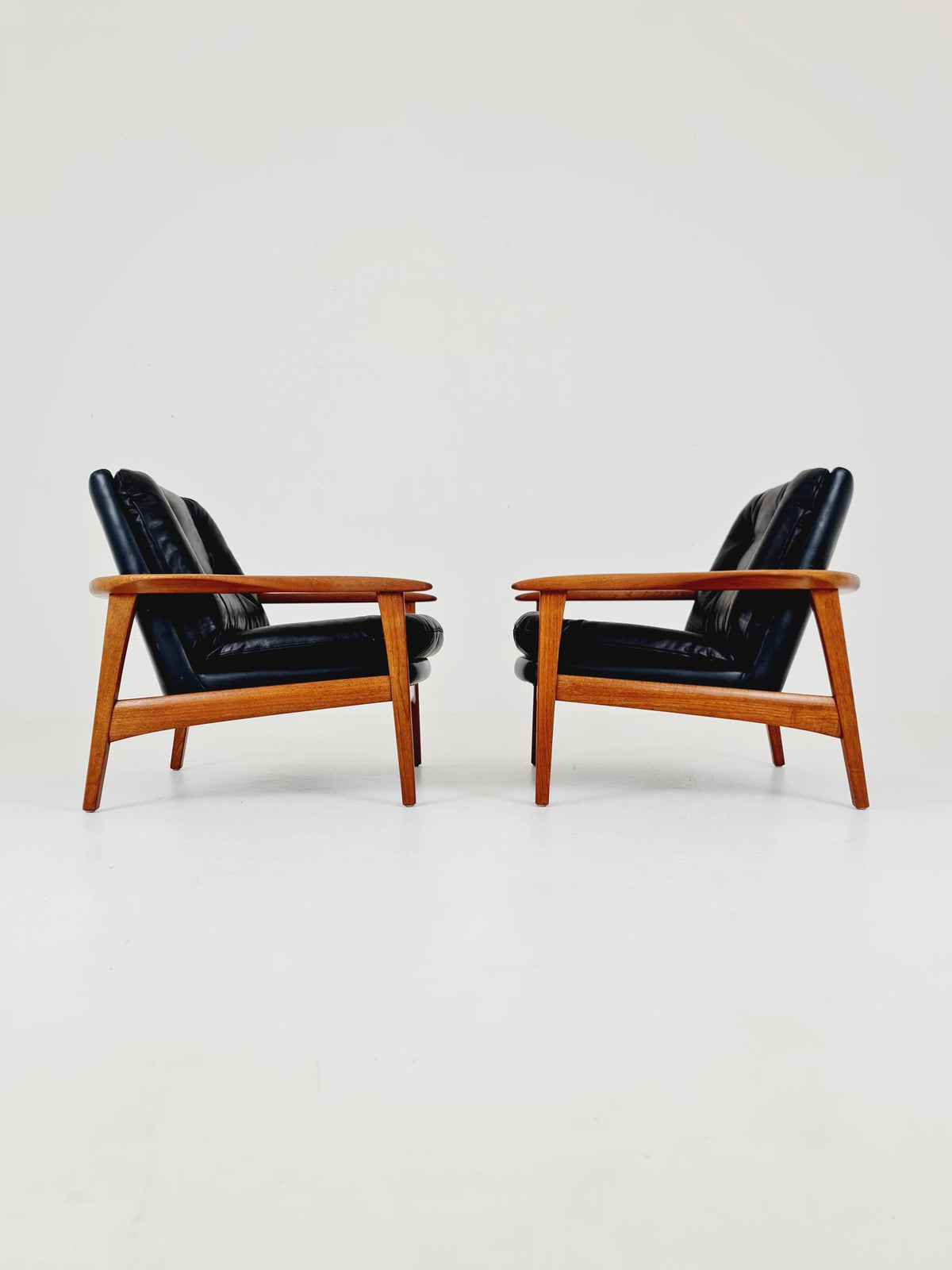 Ultra Rare Mid century easy lounge chairs Denmark 1960s, Set of 2