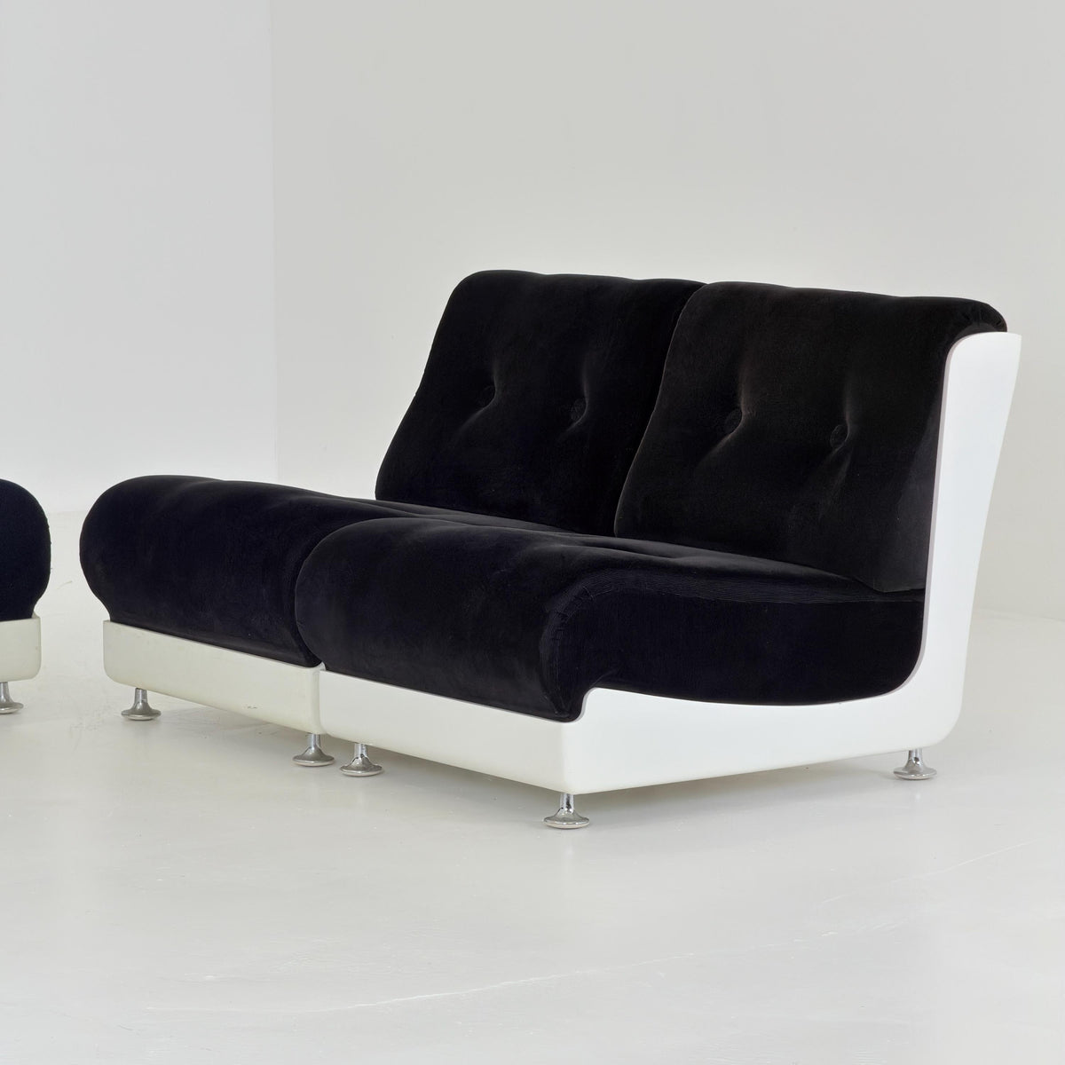 Set of 6 Rare Mid-Century Space Age Modular Lounge Chairs by Mario Bellini for Roche Bobois, 1970s Italy