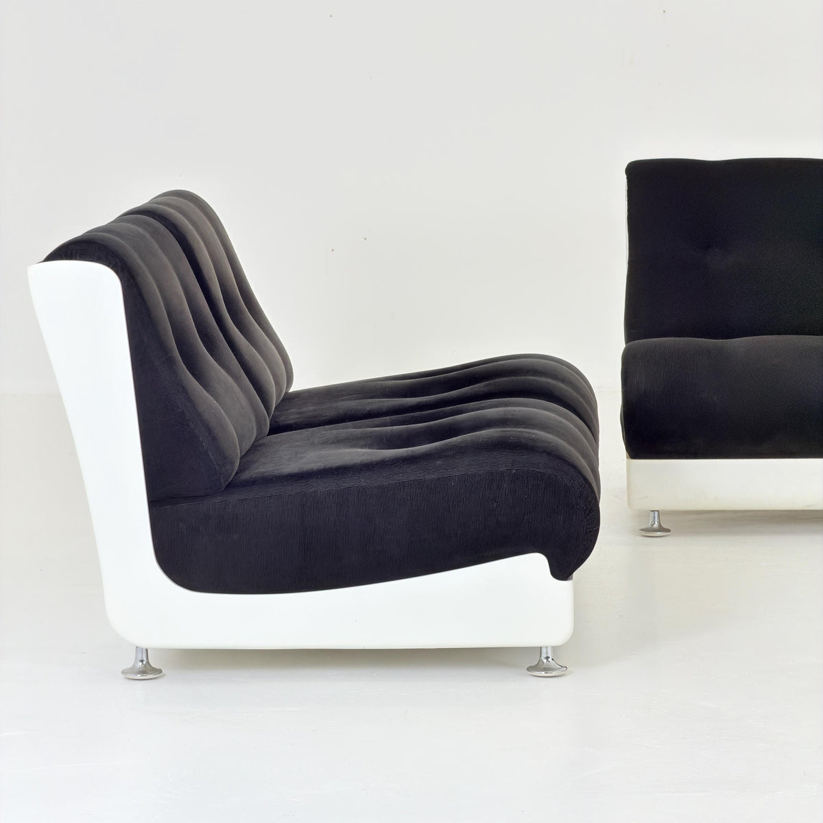 Set of 6 Rare Mid-Century Space Age Modular Lounge Chairs by Mario Bellini for Roche Bobois, 1970s Italy