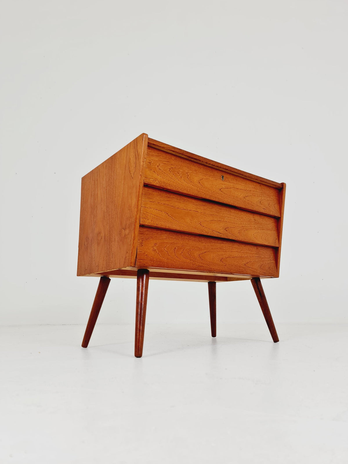 Rare Midcentury German Teak chest of drawers / 3 drawers cabinet by Boehme , 1960s