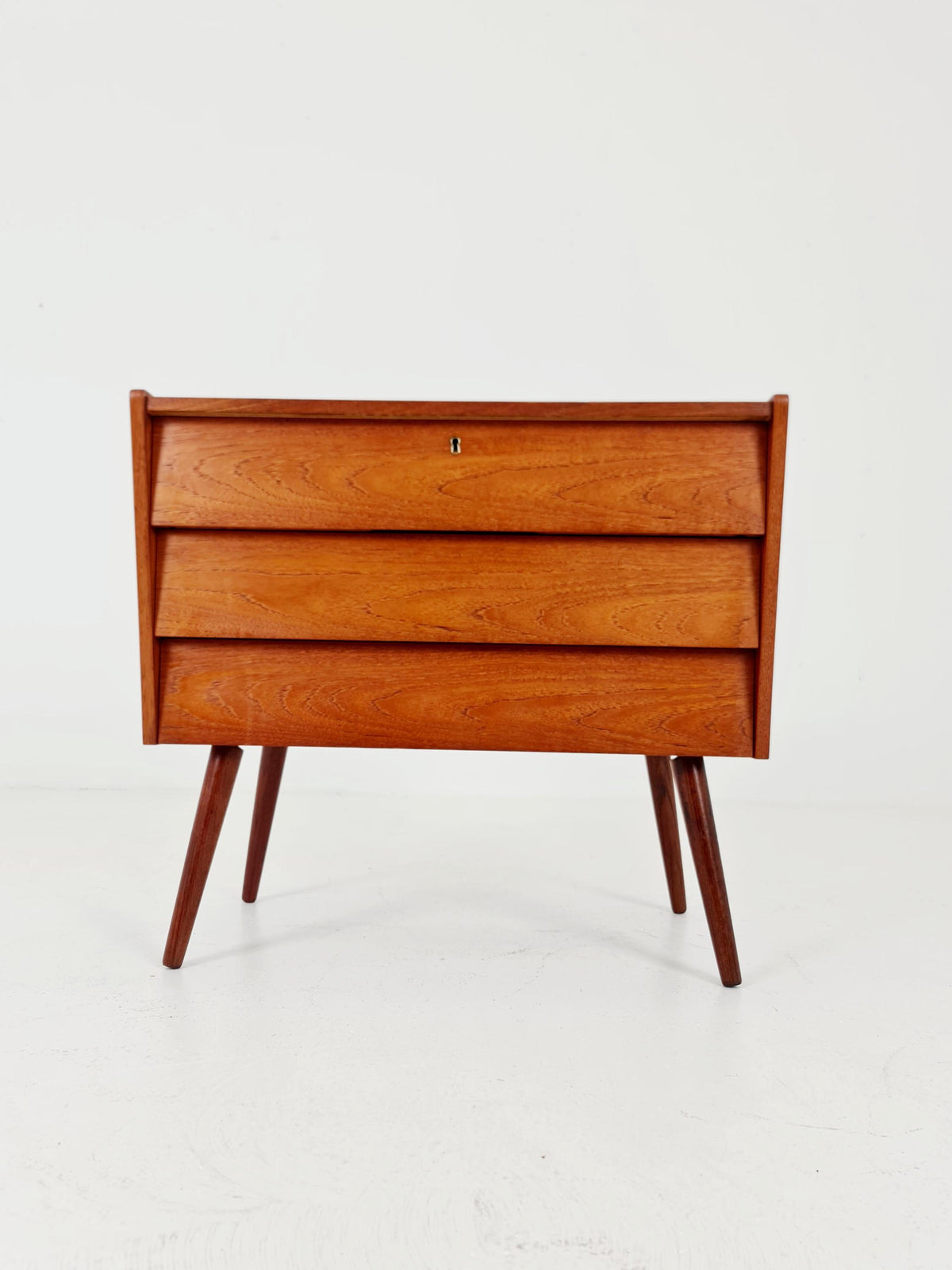 Rare Midcentury German Teak chest of drawers / 3 drawers cabinet by Boehme , 1960s