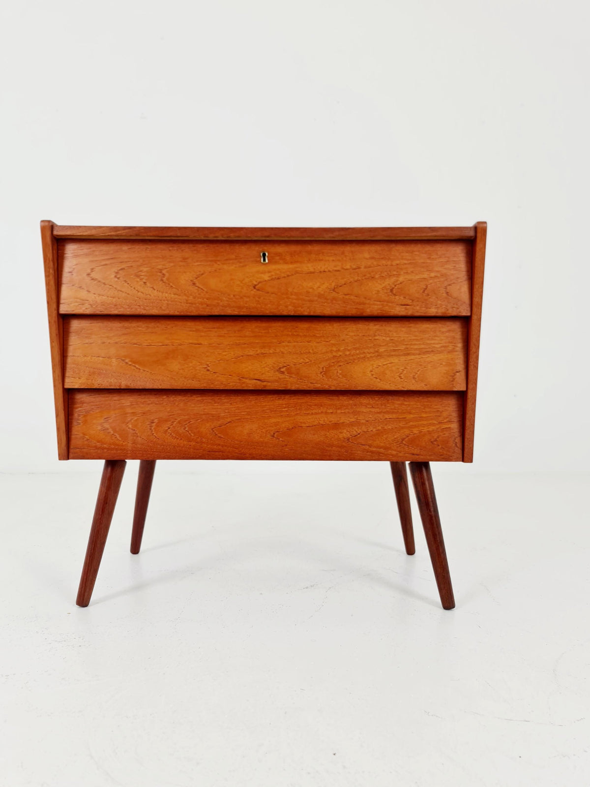 Rare Midcentury German Teak chest of drawers / 3 drawers cabinet by Boehme , 1960s