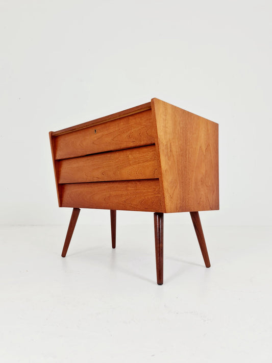 Rare Midcentury German Teak chest of drawers / 3 drawers cabinet by Boehme , 1960s