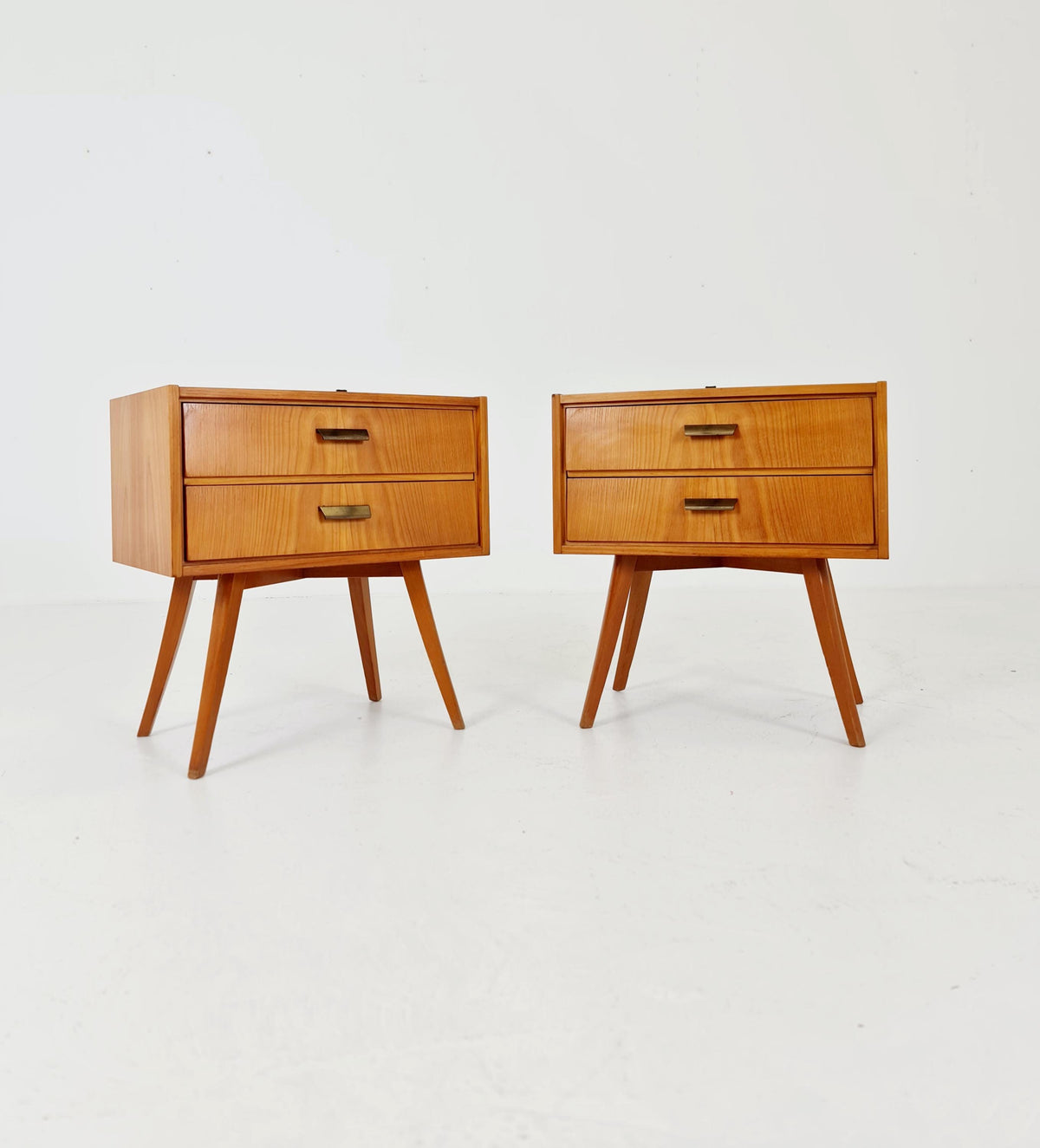 German Mid century nightstands/ bedside tables BY WK Möbel , 1960s Set of 2