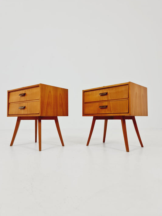 German Mid century nightstands/ bedside tables BY WK Möbel , 1960s Set of 2