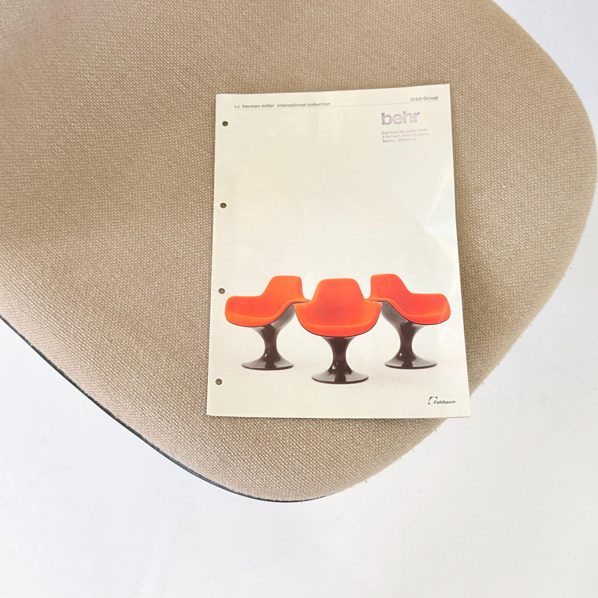 Rare Orbit Dining Set by Farner & Grunder for Herman Miller, 6 Fiberglass Chairs and Round Tulip Table 1970s Germany