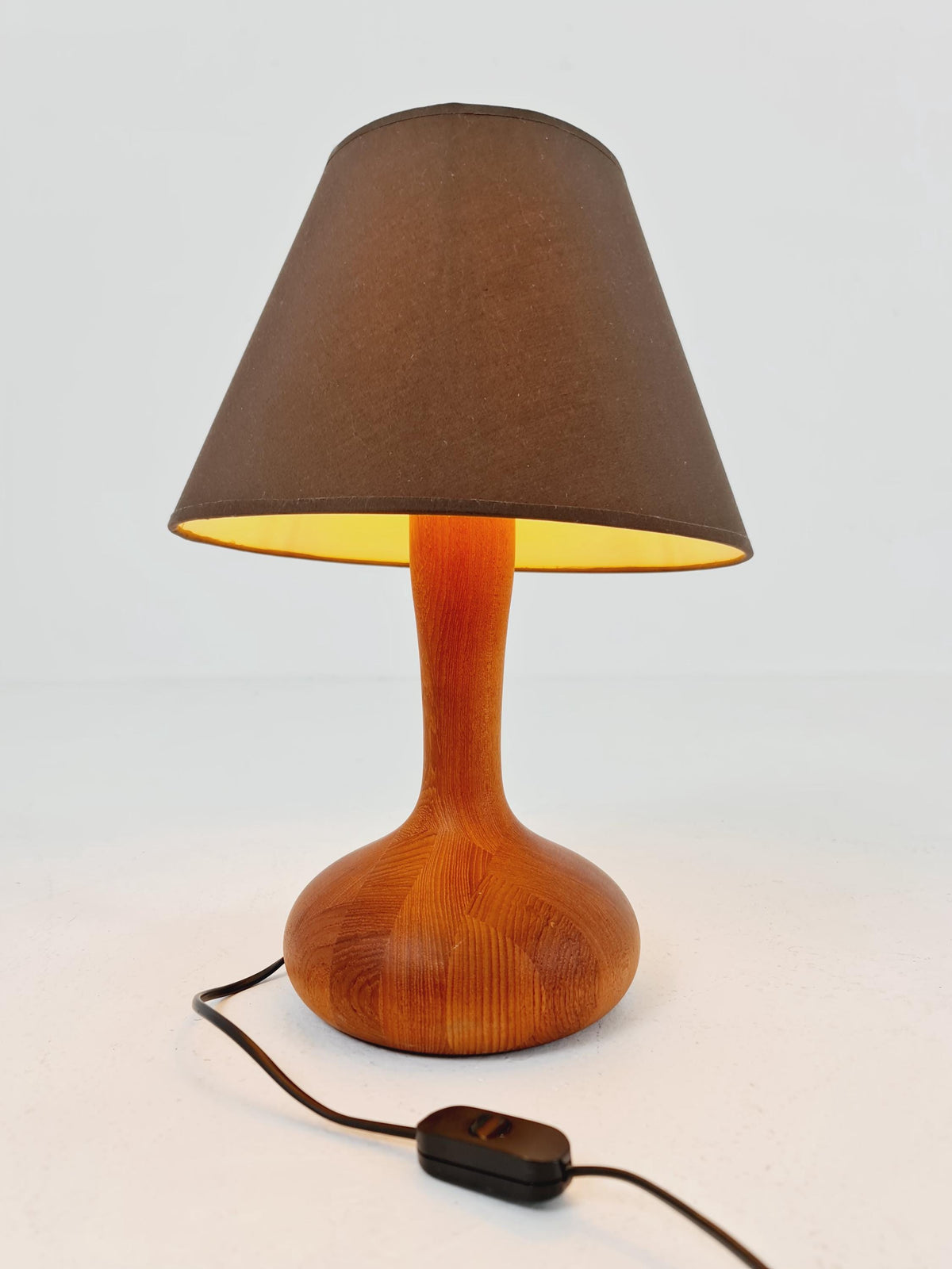 Mid century solid teak table lamp by Domus,1960s