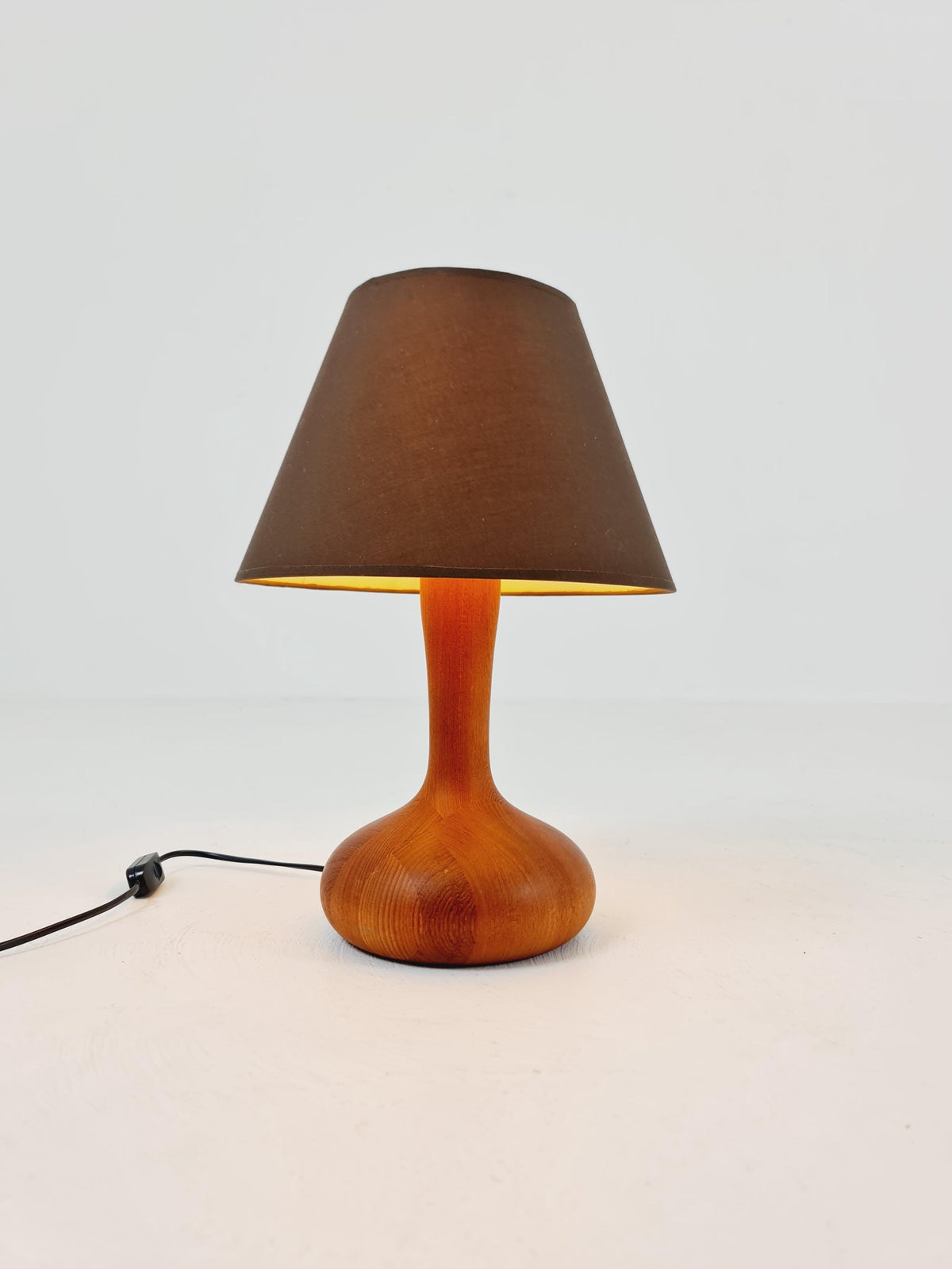 Mid century solid teak table lamp by Domus,1960s