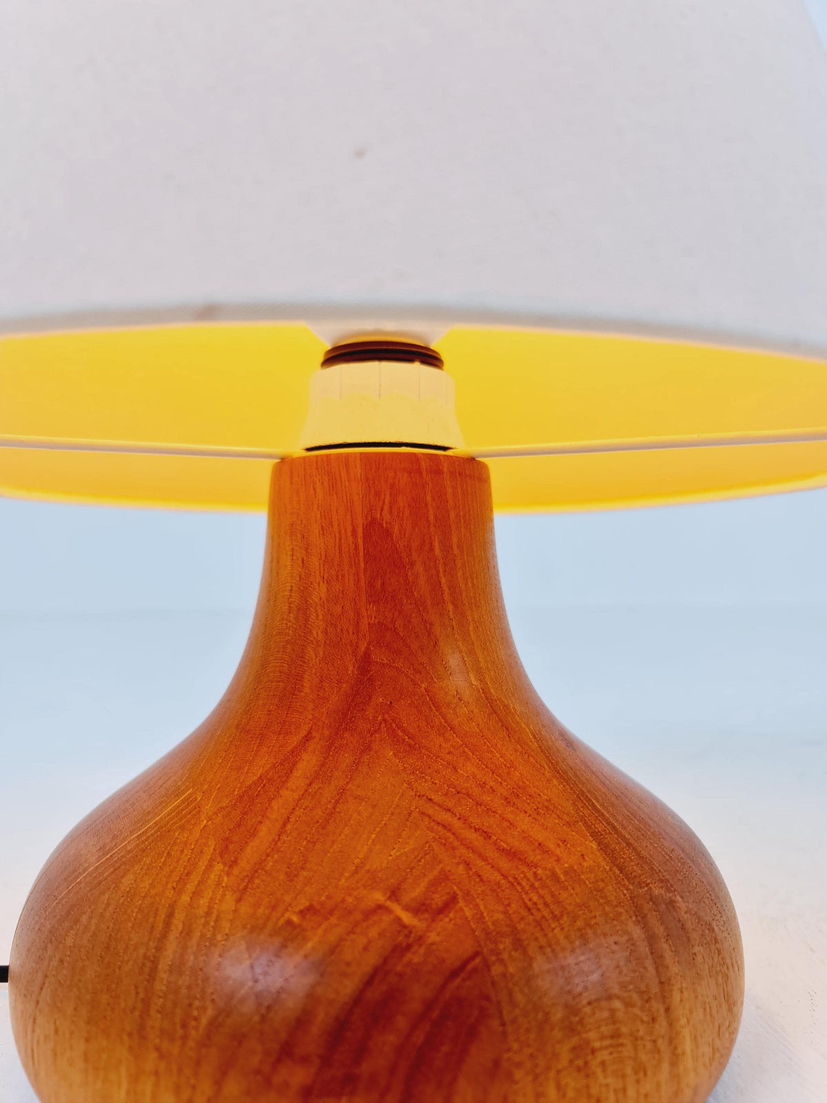 Mid century solid teak table lamp by Domus,1960s