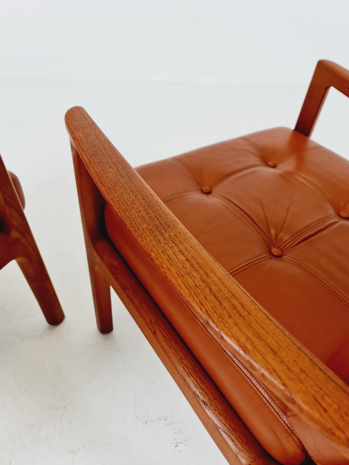 Mid-century Rare Danish teak lounge chair/ Easy chair by Ole Wanscher for France &Son , 1960s Set of 2