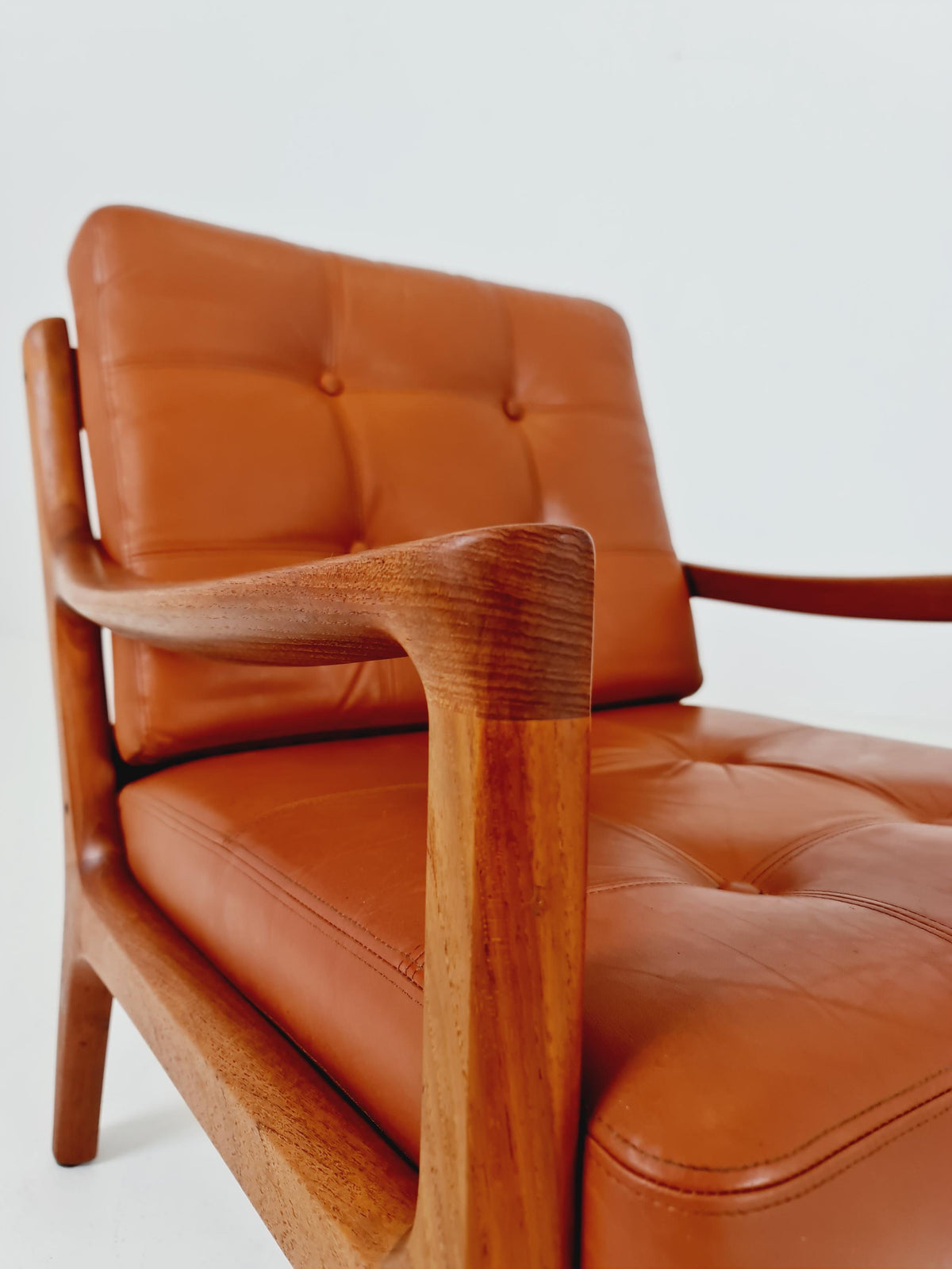 Mid-century Rare Danish teak lounge chair/ Easy chair by Ole Wanscher for France &Son , 1960s Set of 2