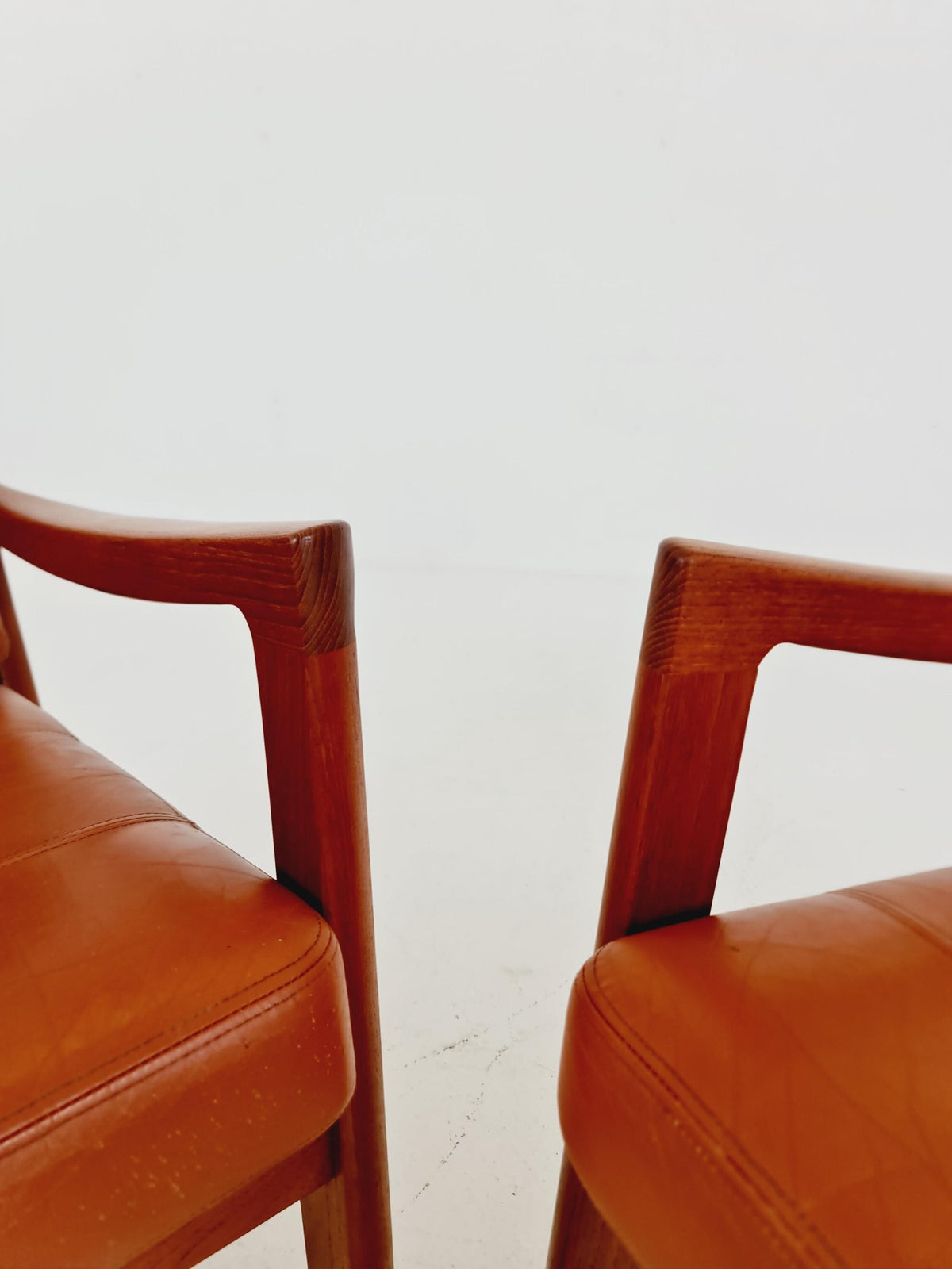 Mid-century Rare Danish teak lounge chair/ Easy chair by Ole Wanscher for France &Son , 1960s Set of 2