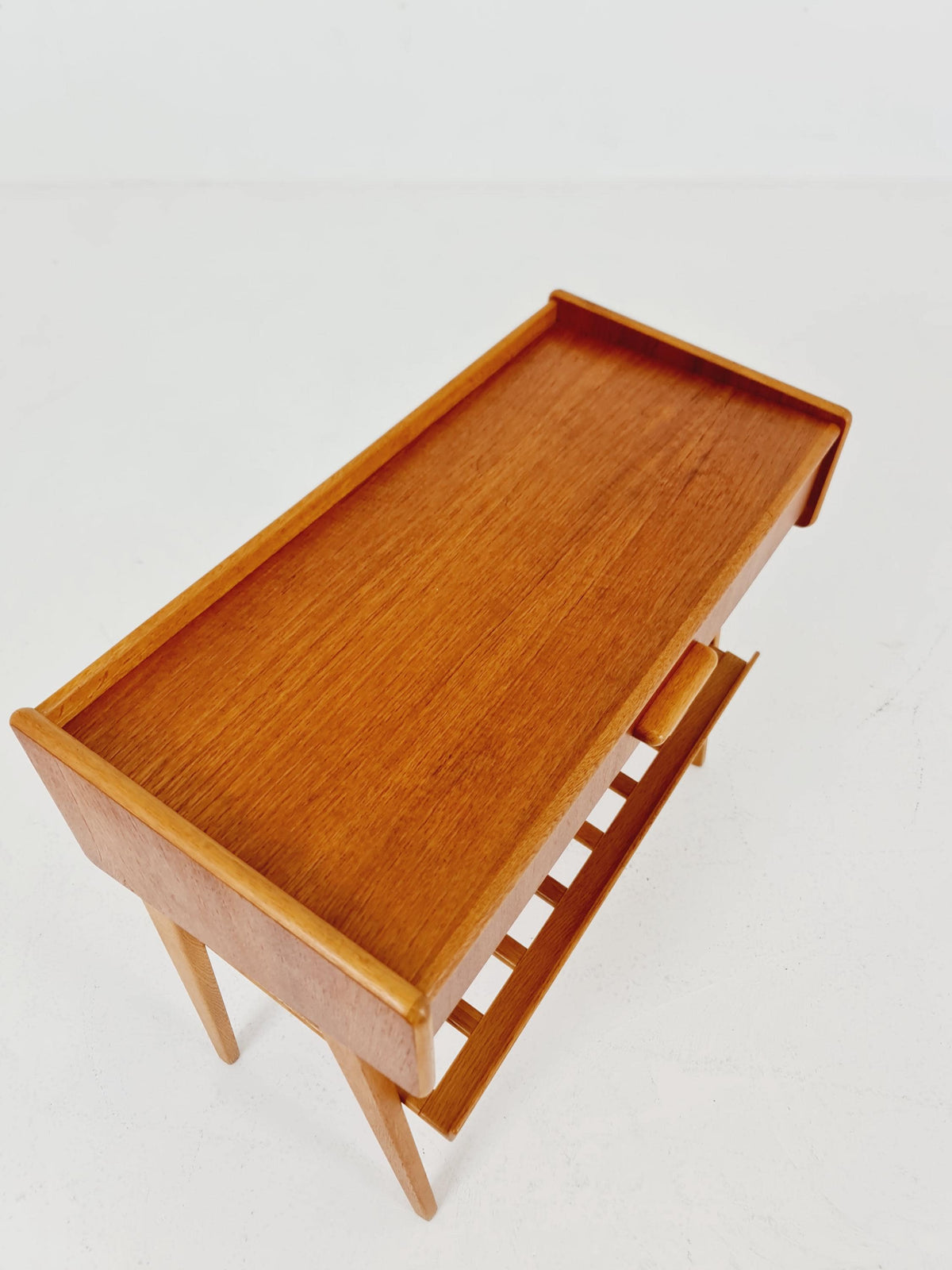 Rare big Midcentury Danish teak Vintage Side table/ Bedside table by Olholm Möbelfabrik, Denmark, 1960s,