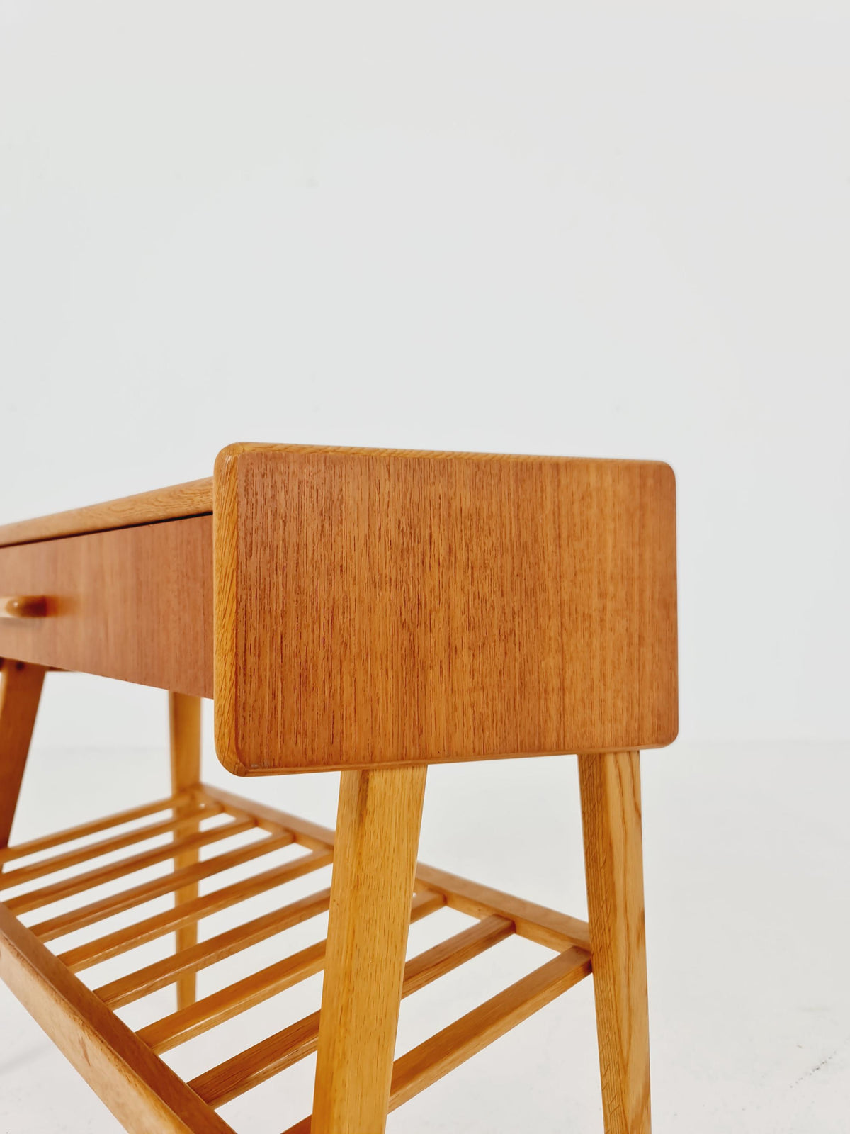 Rare big Midcentury Danish teak Vintage Side table/ Bedside table by Olholm Möbelfabrik, Denmark, 1960s,