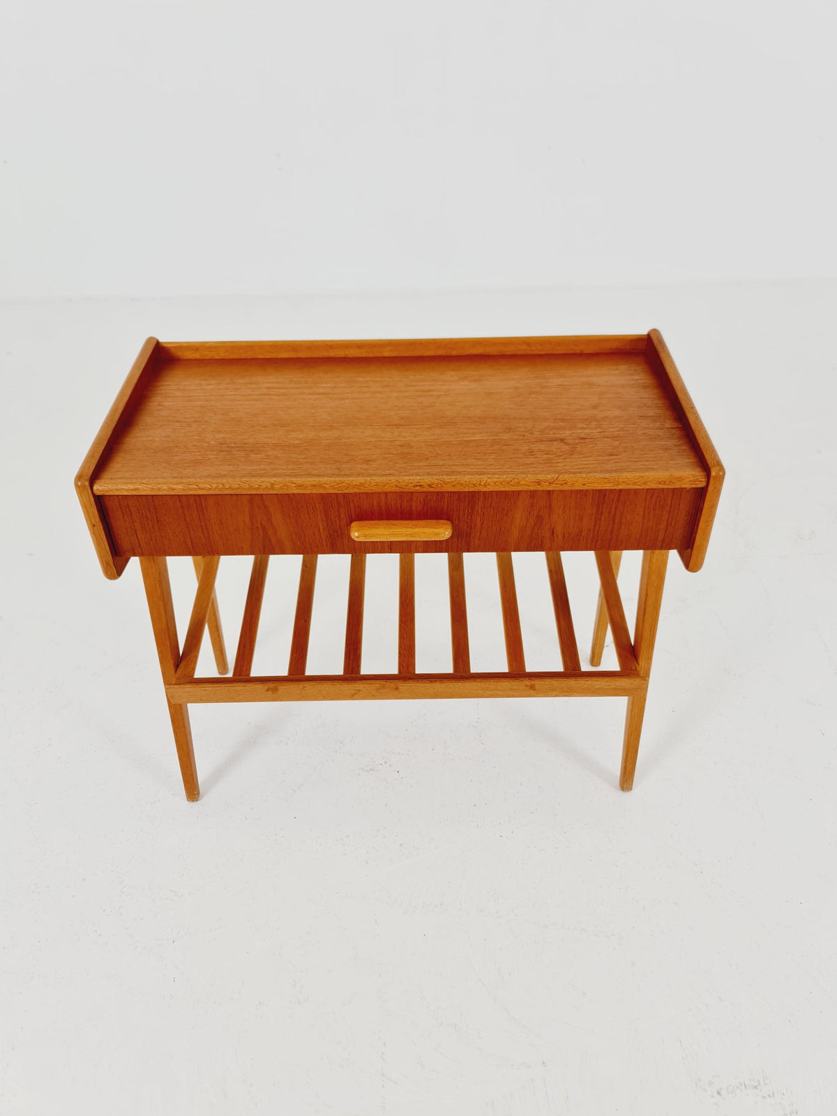 Rare big Midcentury Danish teak Vintage Side table/ Bedside table by Olholm Möbelfabrik, Denmark, 1960s,