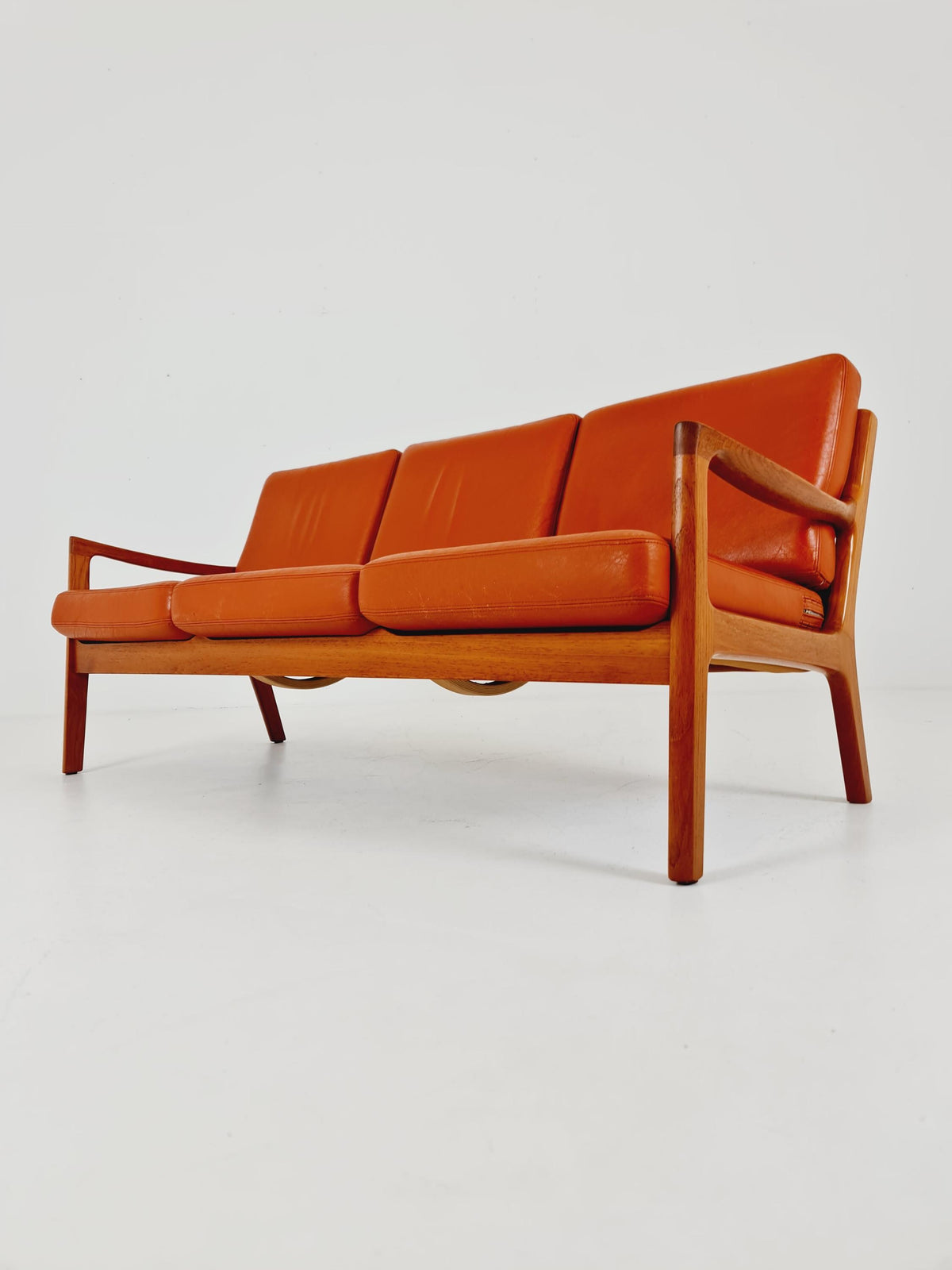 Mid-century Rare Danish teak lounge sofa /Senator Sofa 3 Seater by Ole Wanscher for Peter Jeppesen 1960s