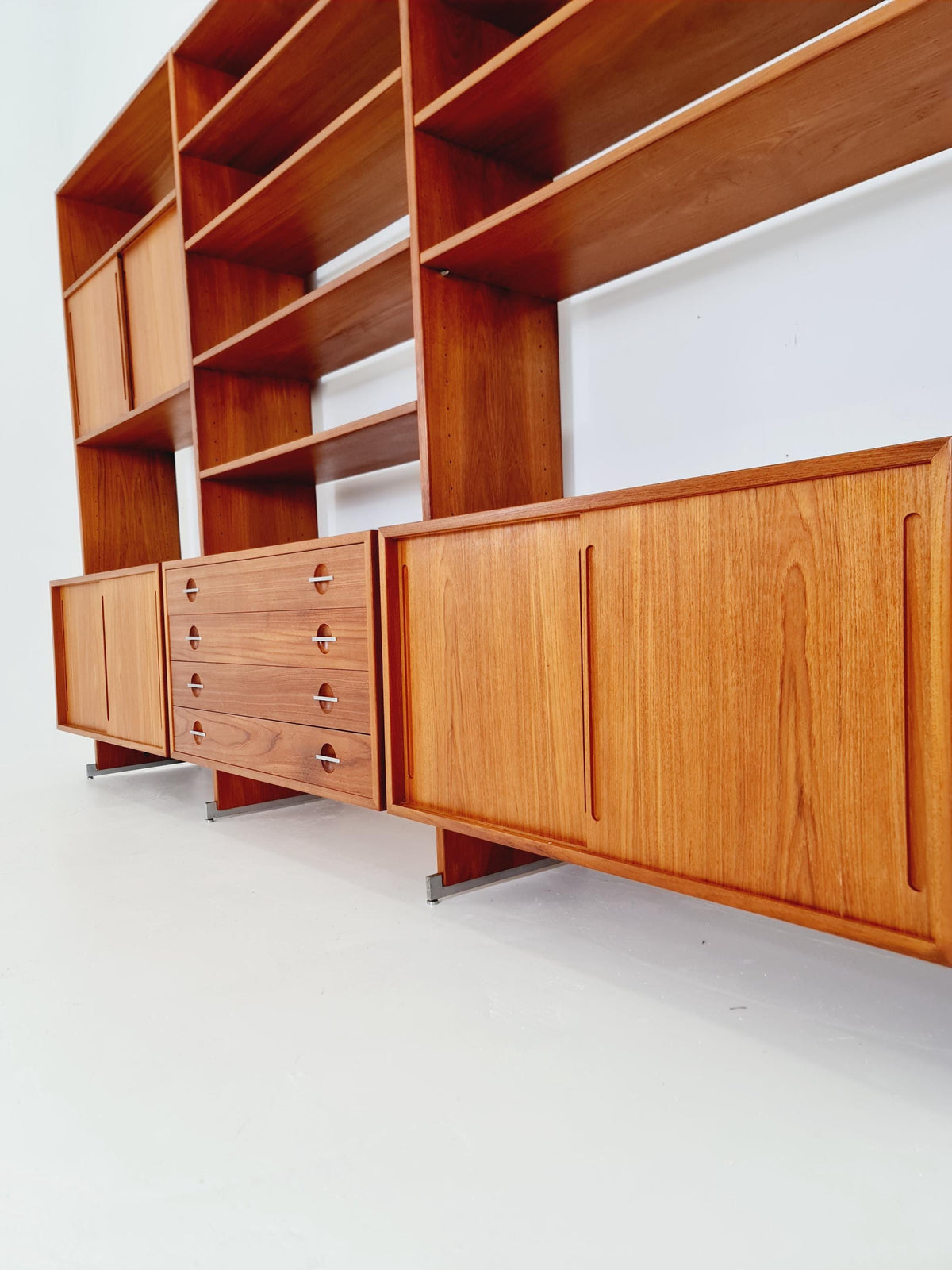 Mid-Century Danish Modern Teak RY 100 Wall Unit & Room Divider by Hans J. Wegner for RY Møbler, 1960s