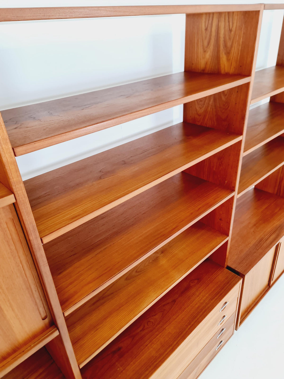 Mid-Century Danish Modern Teak RY 100 Wall Unit & Room Divider by Hans J. Wegner for RY Møbler, 1960s