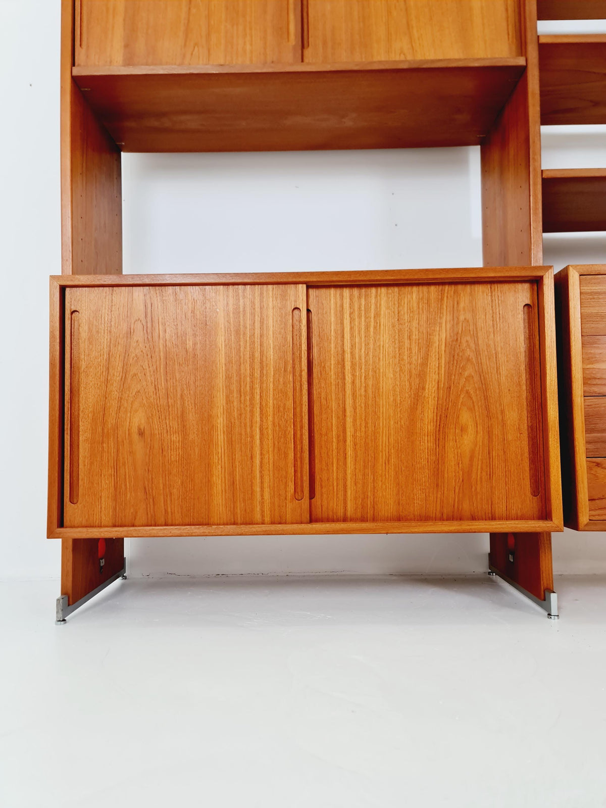 Mid-Century Danish Modern Teak RY 100 Wall Unit & Room Divider by Hans J. Wegner for RY Møbler, 1960s