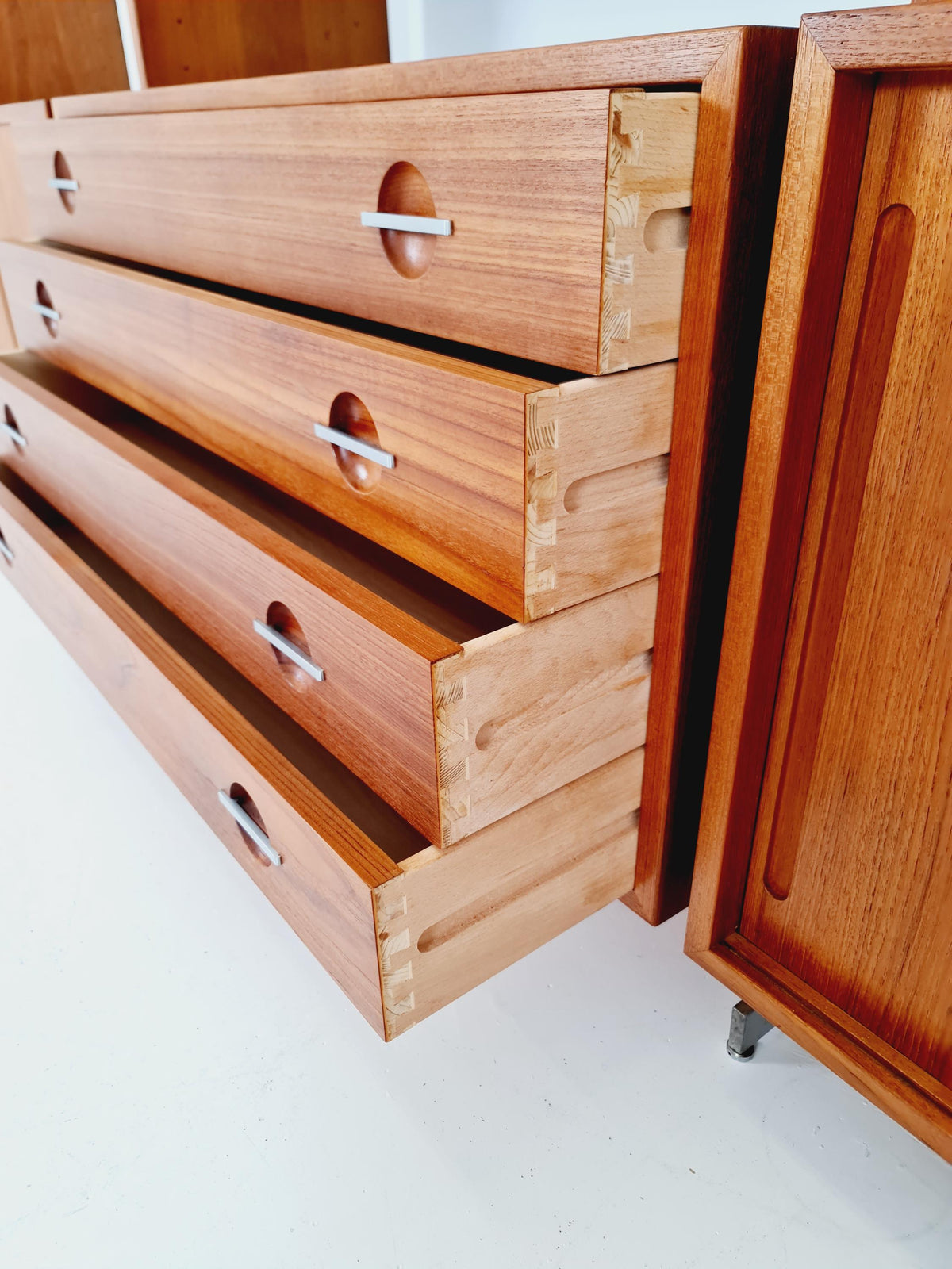 Mid-Century Danish Modern Teak RY 100 Wall Unit & Room Divider by Hans J. Wegner for RY Møbler, 1960s