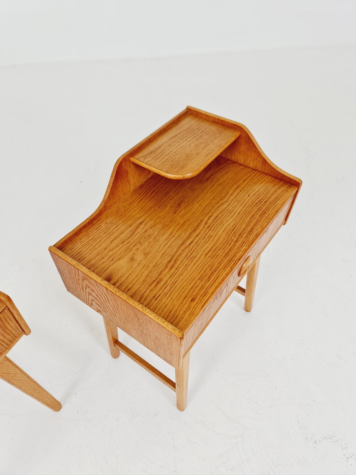 Pair of Swedish Midcentury Oak Vintage Side table/ Bedside table/ Night stand by Talgo 1960s