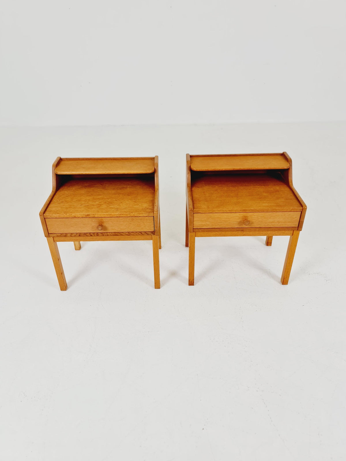 Pair of Swedish Midcentury Oak Vintage Side table/ Bedside table/ Night stand 1960s