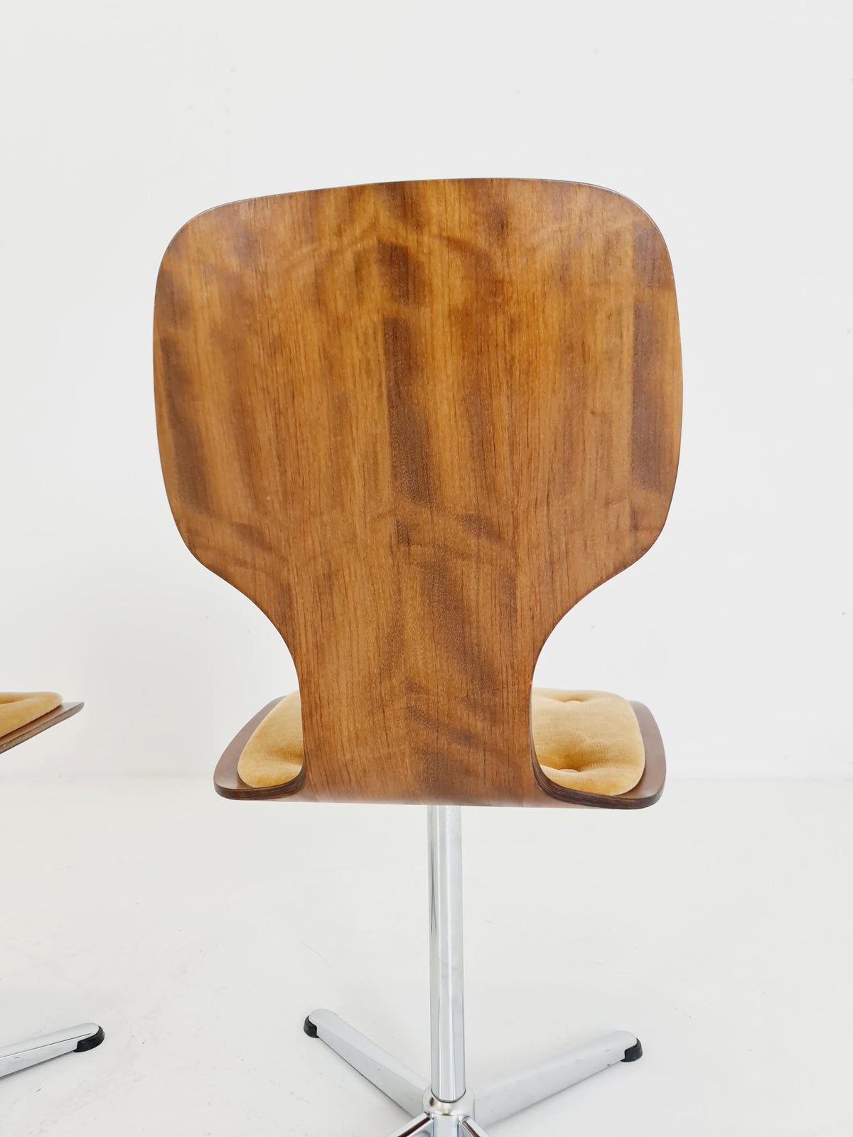 German space age teak dinning chairs 1970s Set of 4