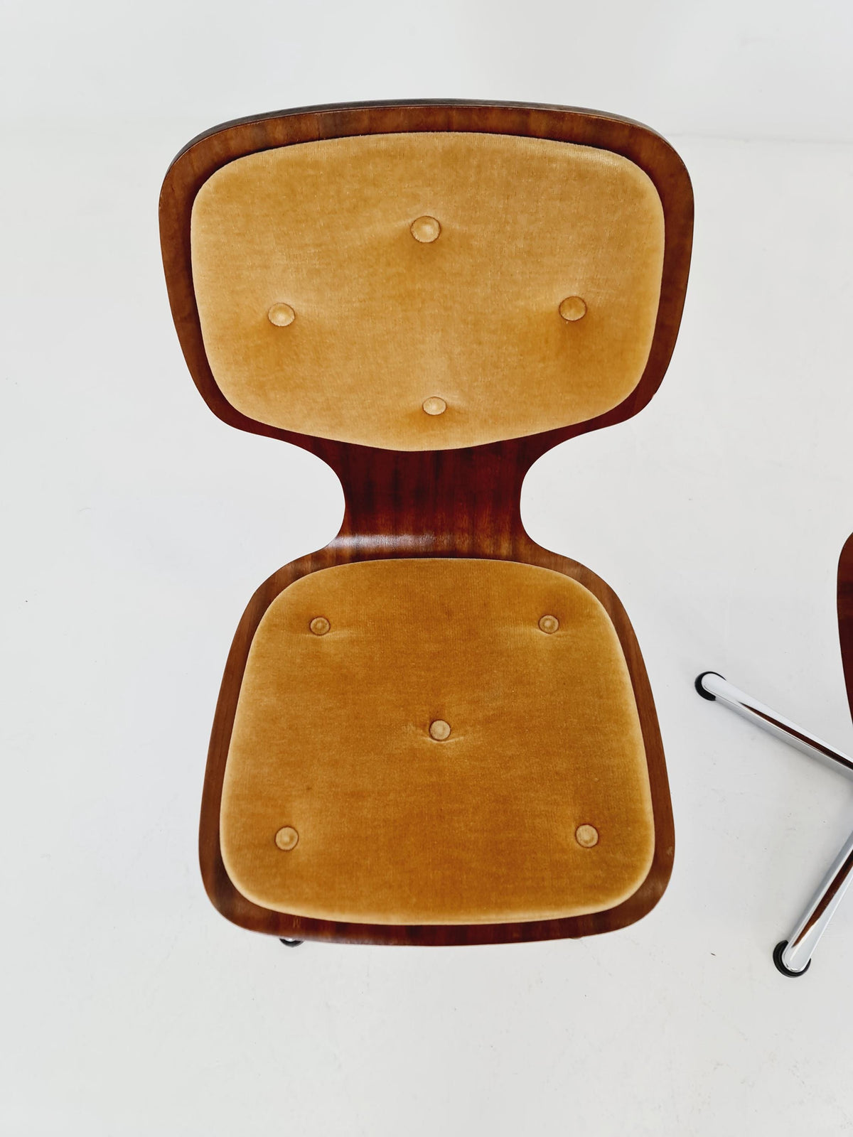German space age teak dinning chairs 1970s Set of 4