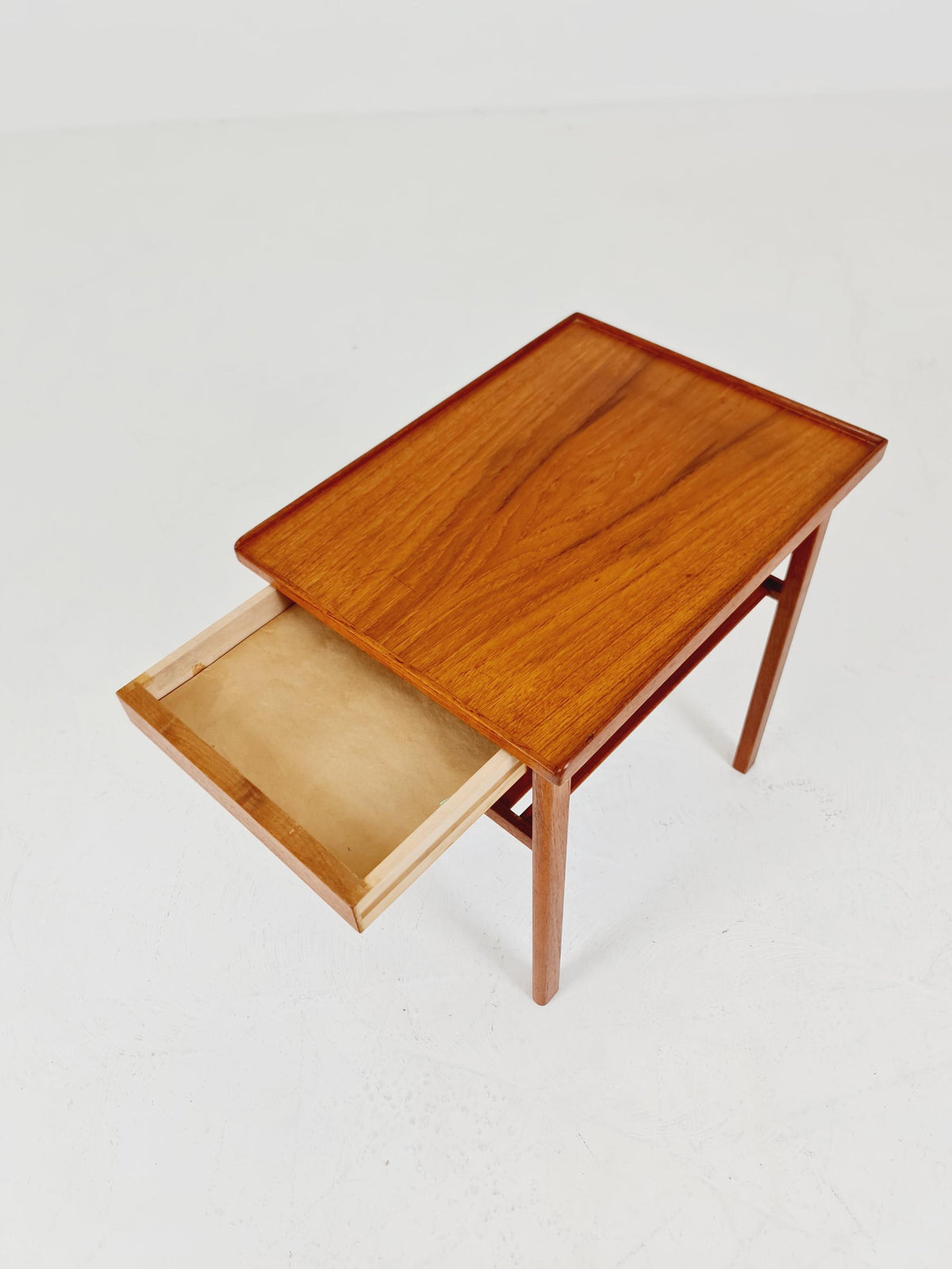 Rare big Midcentury Danish teak Vintage Side table/ Bedside table by AB Emmaboda Möbelfabrik, Denmark, 1960s,