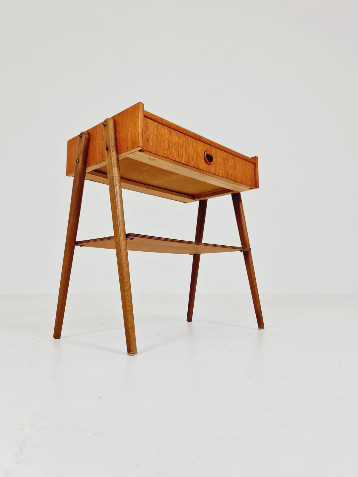 Midcentury Carlstrom & Co teak vintage side table/ bedside table/ night stand, 1960s