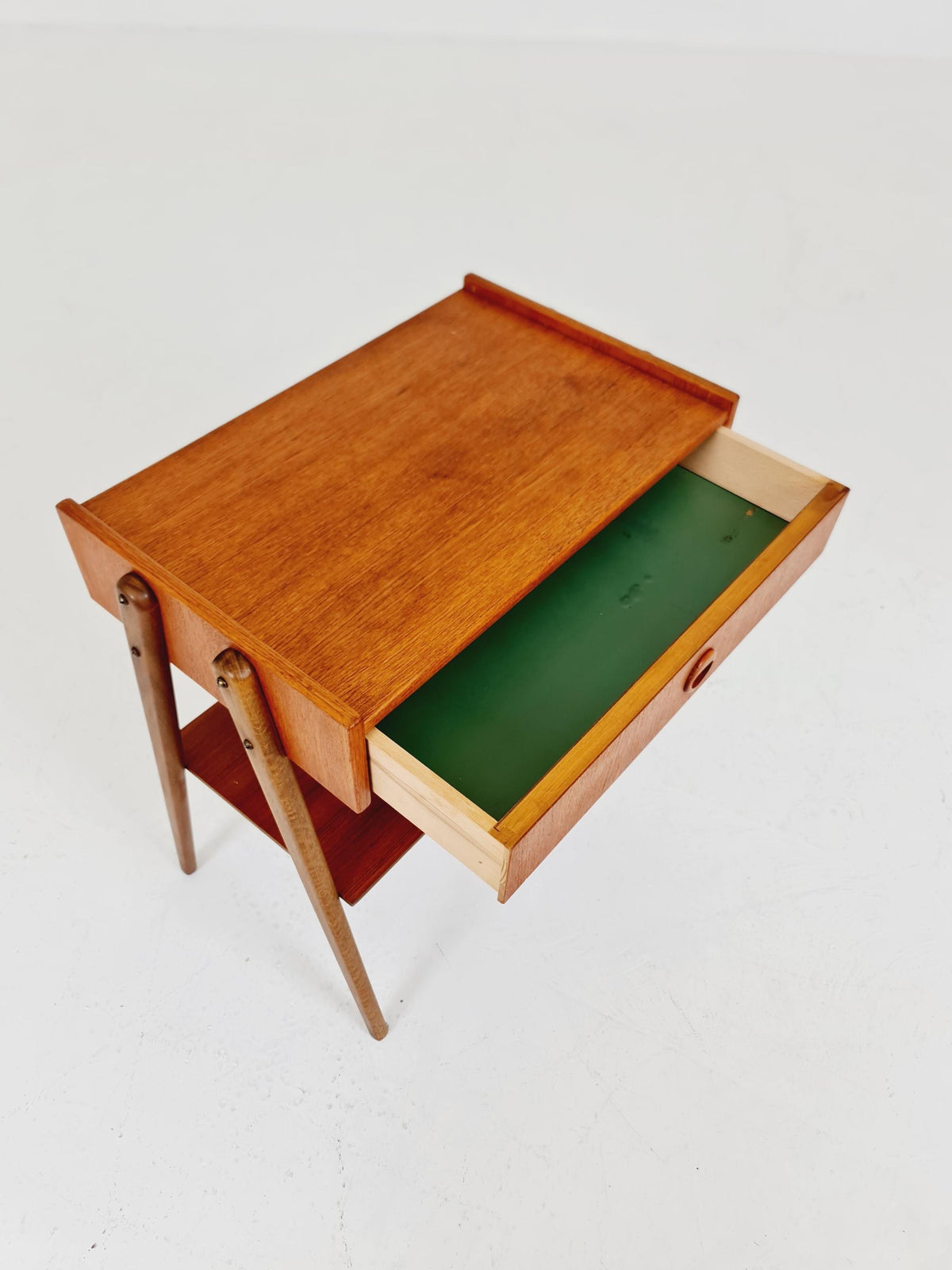 Midcentury Carlstrom & Co teak vintage side table/ bedside table/ night stand, 1960s