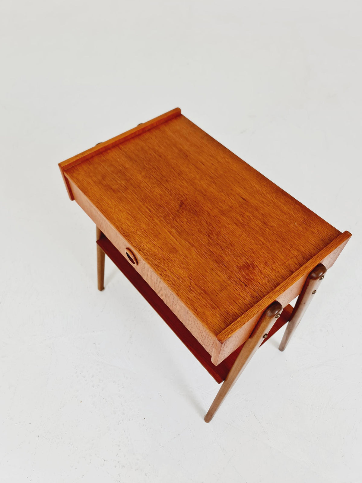 Midcentury Carlstrom & Co teak vintage side table/ bedside table/ night stand, 1960s