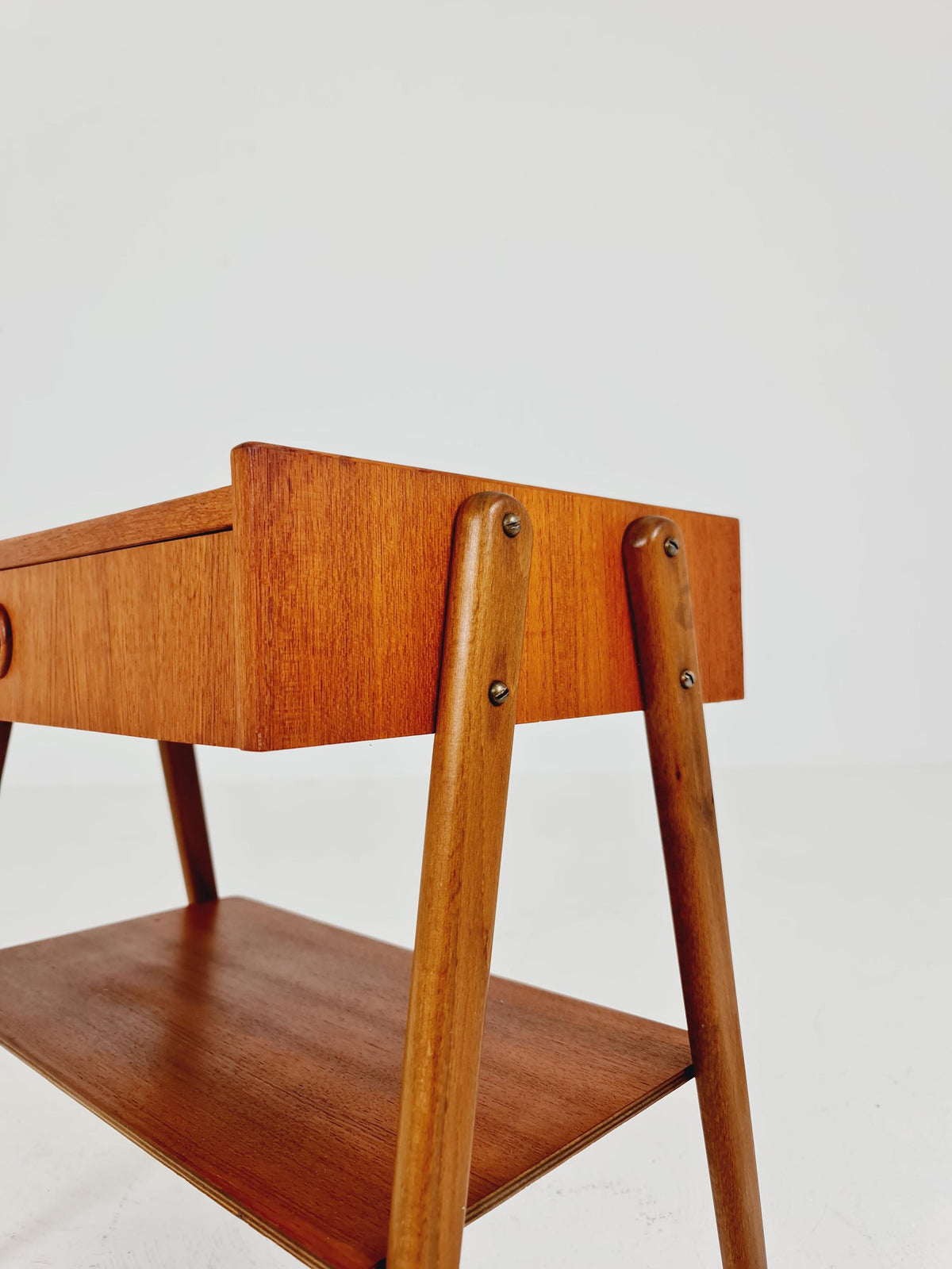 Midcentury Carlstrom & Co teak vintage side table/ bedside table/ night stand, 1960s