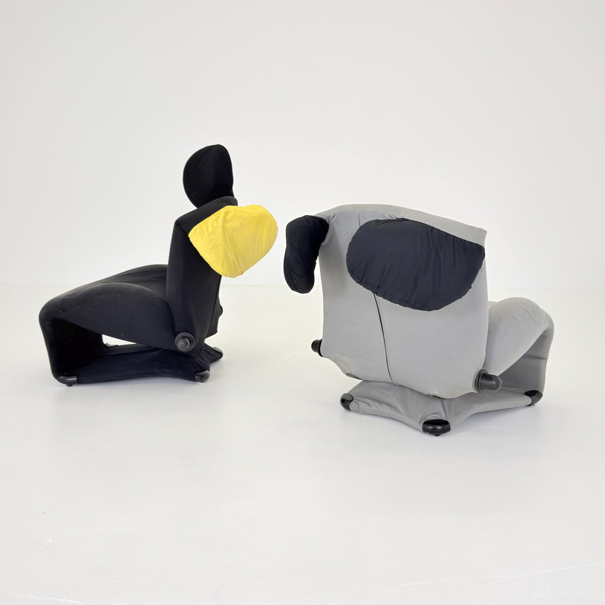 Iconic Wink Armchair by Toshiyuki Kita – Black & Yellow by Cassina , Italy, 2000s